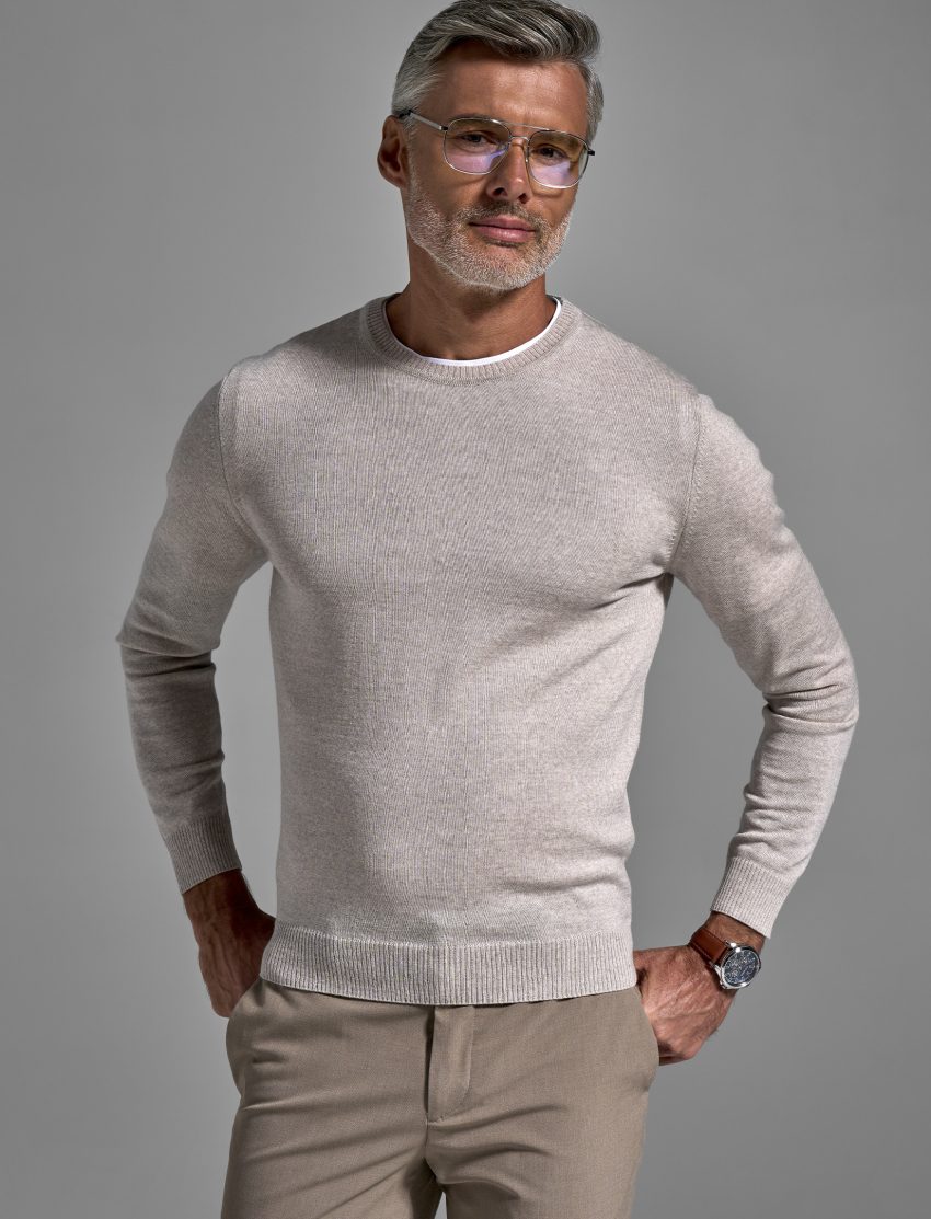 Men's Extrafine Merino Roundneck Sweater Navy