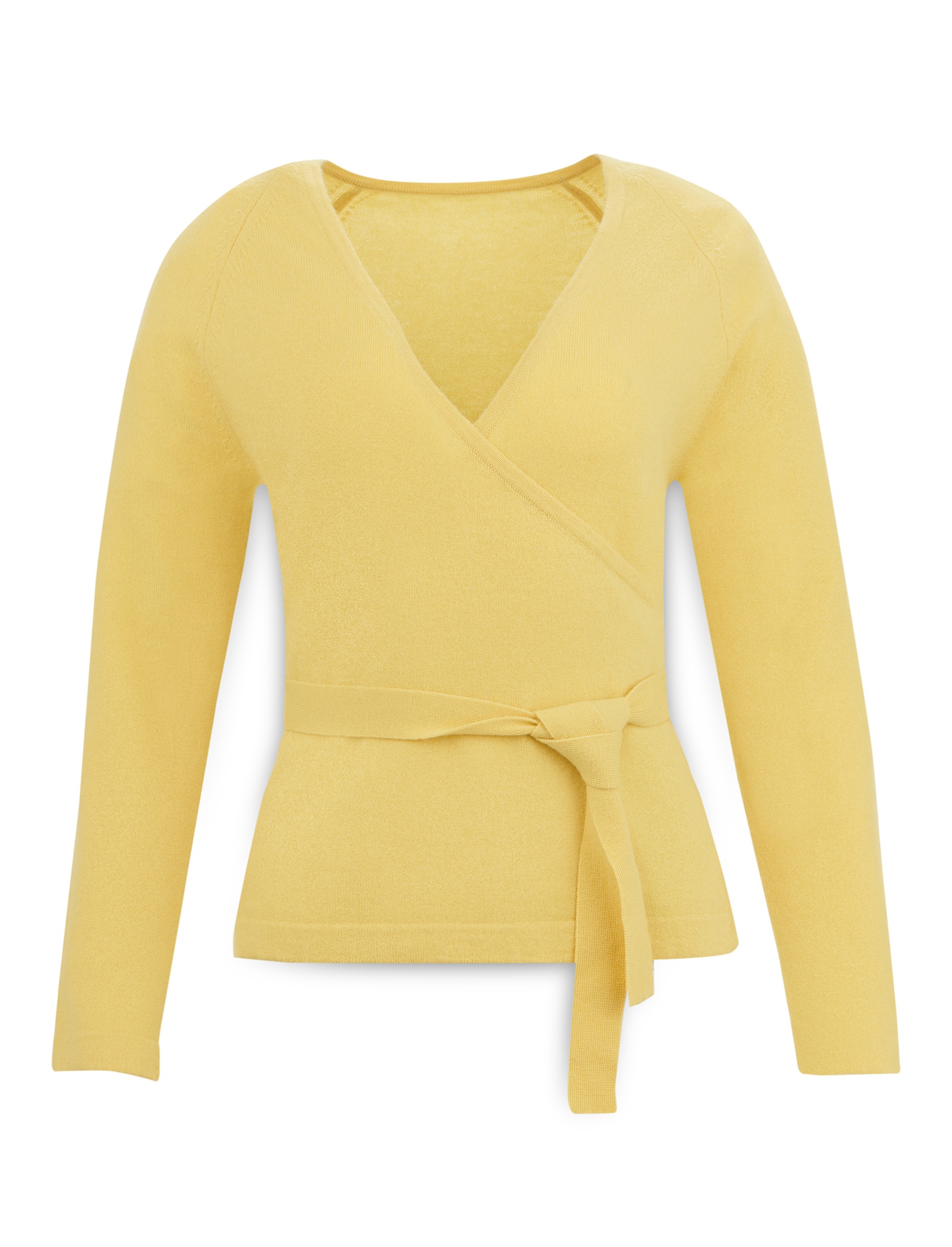 Women's extrafine merino wool wrap sweater
