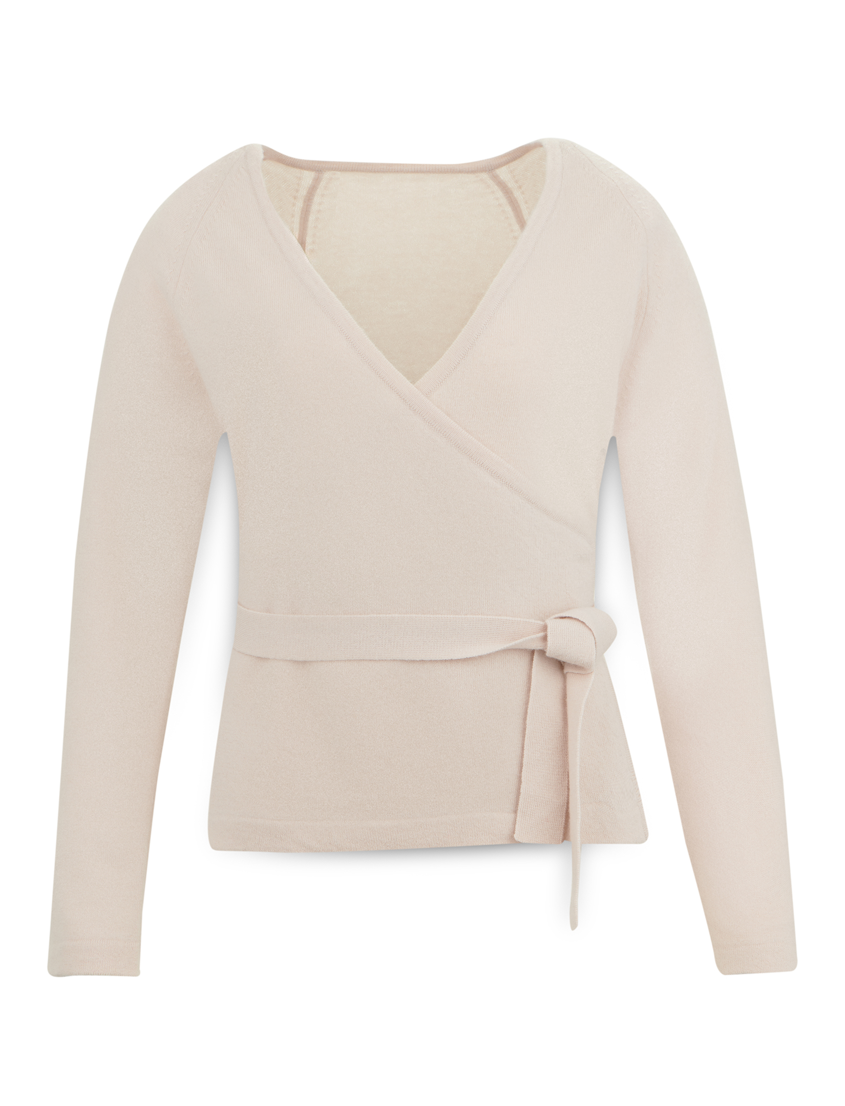 Women's extrafine merino wool wrap sweater