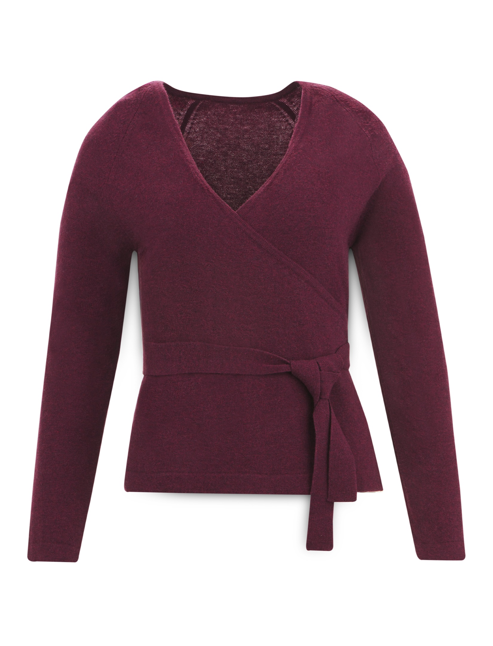 Women's extrafine merino wool wrap sweater