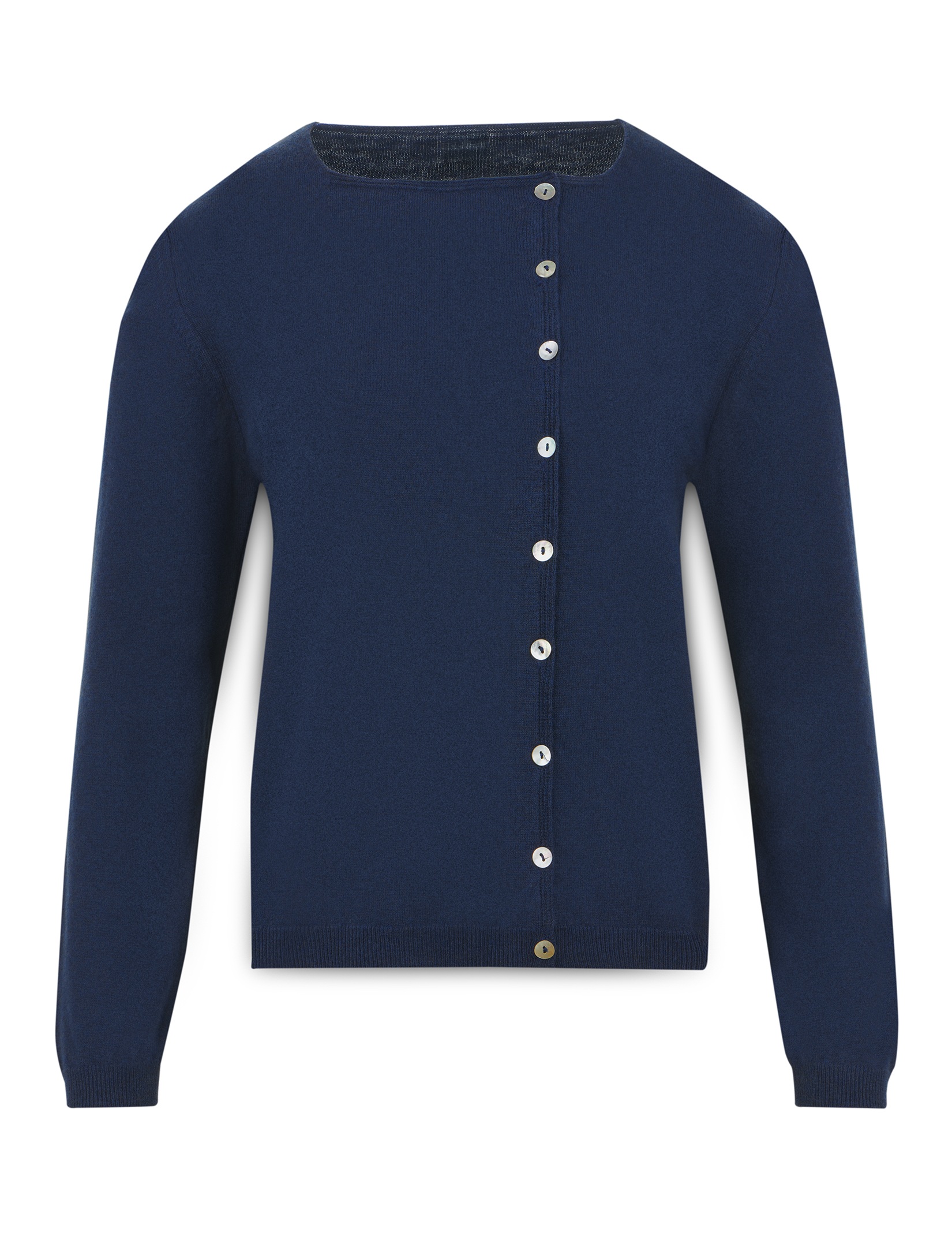 Women's merino wool cardigan with asymmetric buttonline