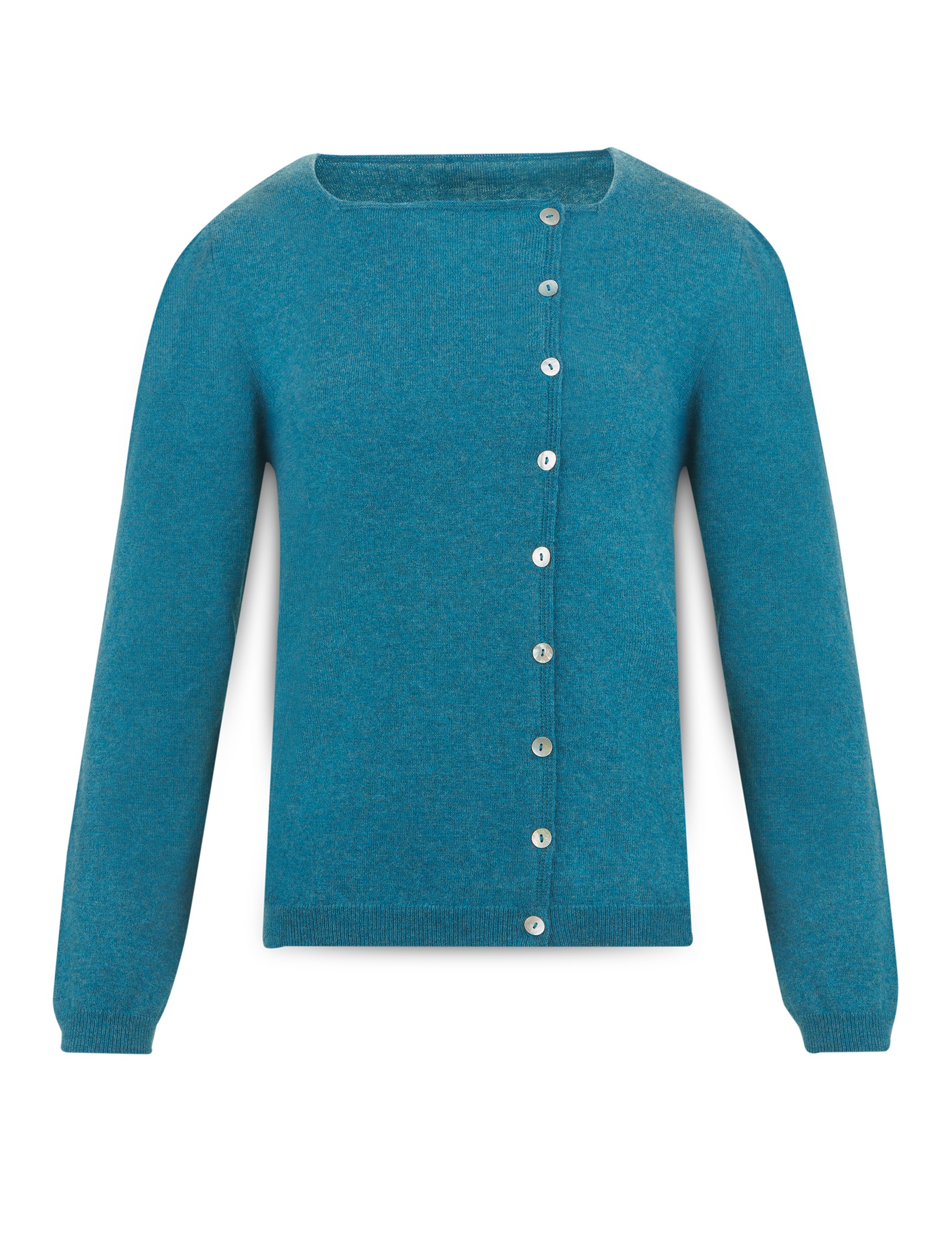 Women's merino wool cardigan with asymmetric buttonline