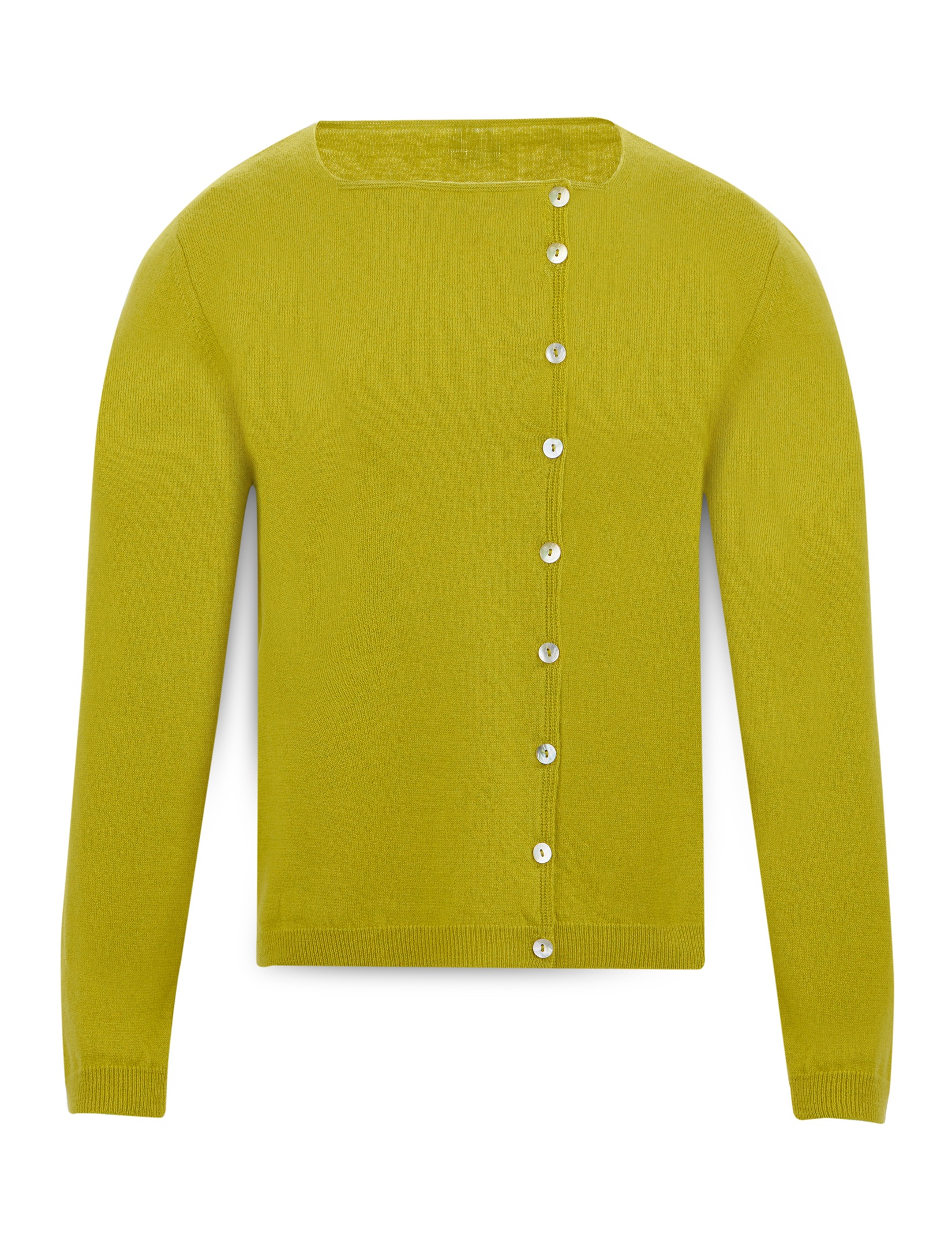 Women's merino wool cardigan with asymmetric buttonline