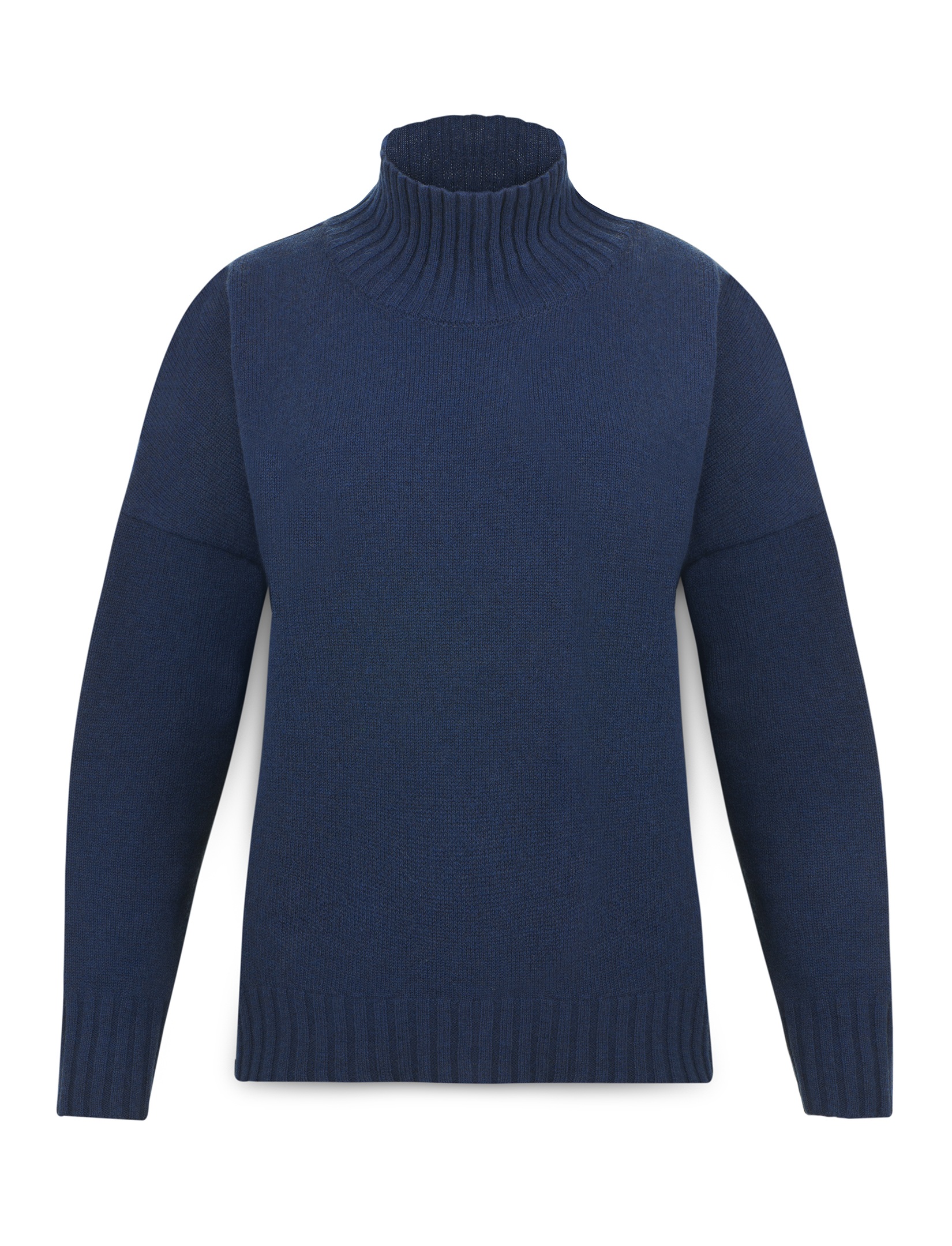 Women's merino turtleneck with stand-up collar