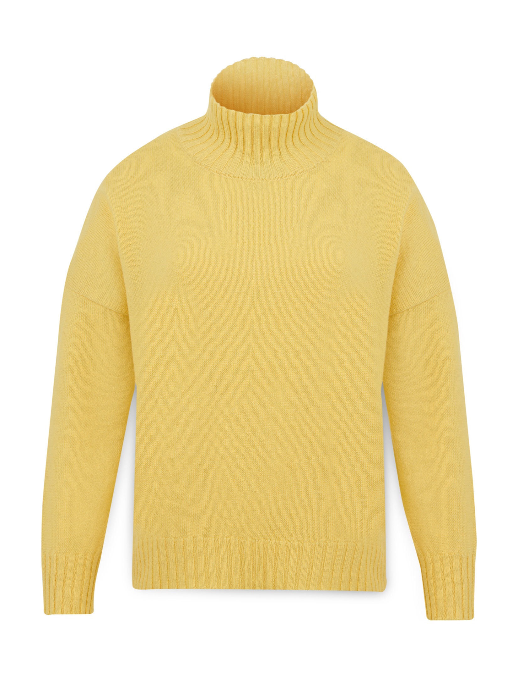 Women's merino turtleneck with stand-up collar