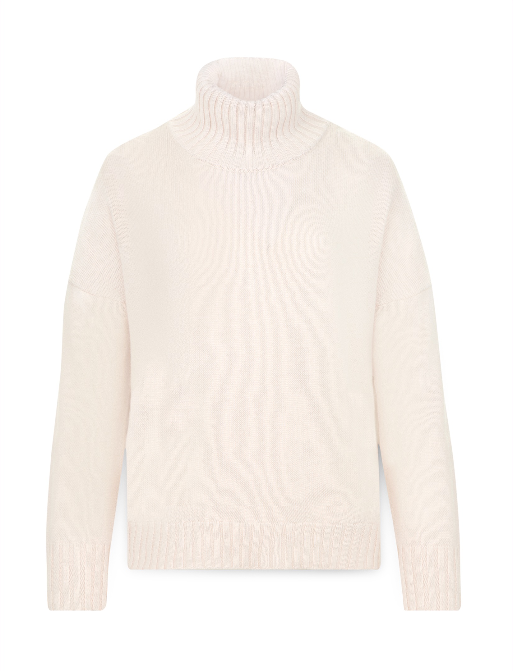 Women's merino turtleneck with stand-up collar