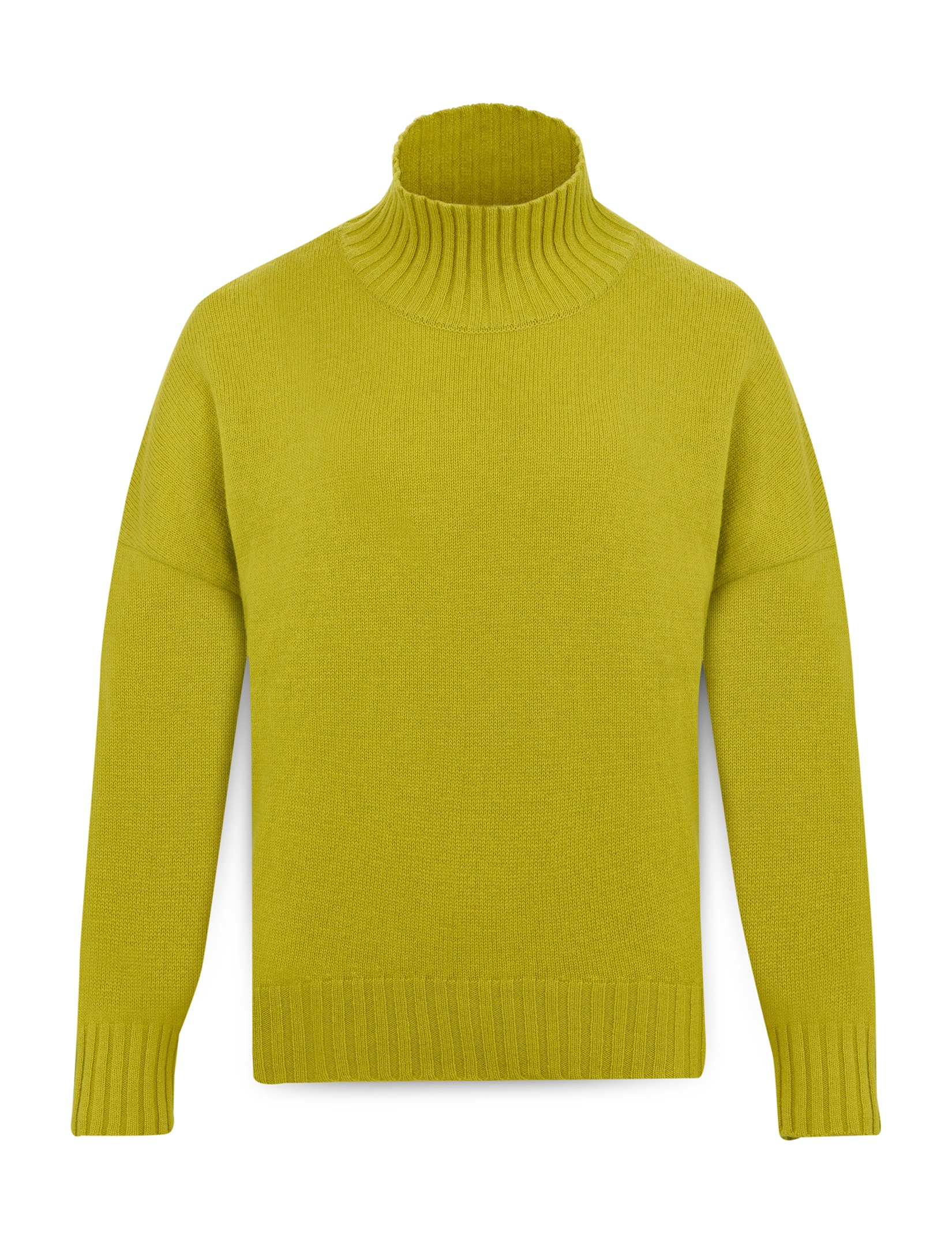 Women's merino turtleneck with stand-up collar