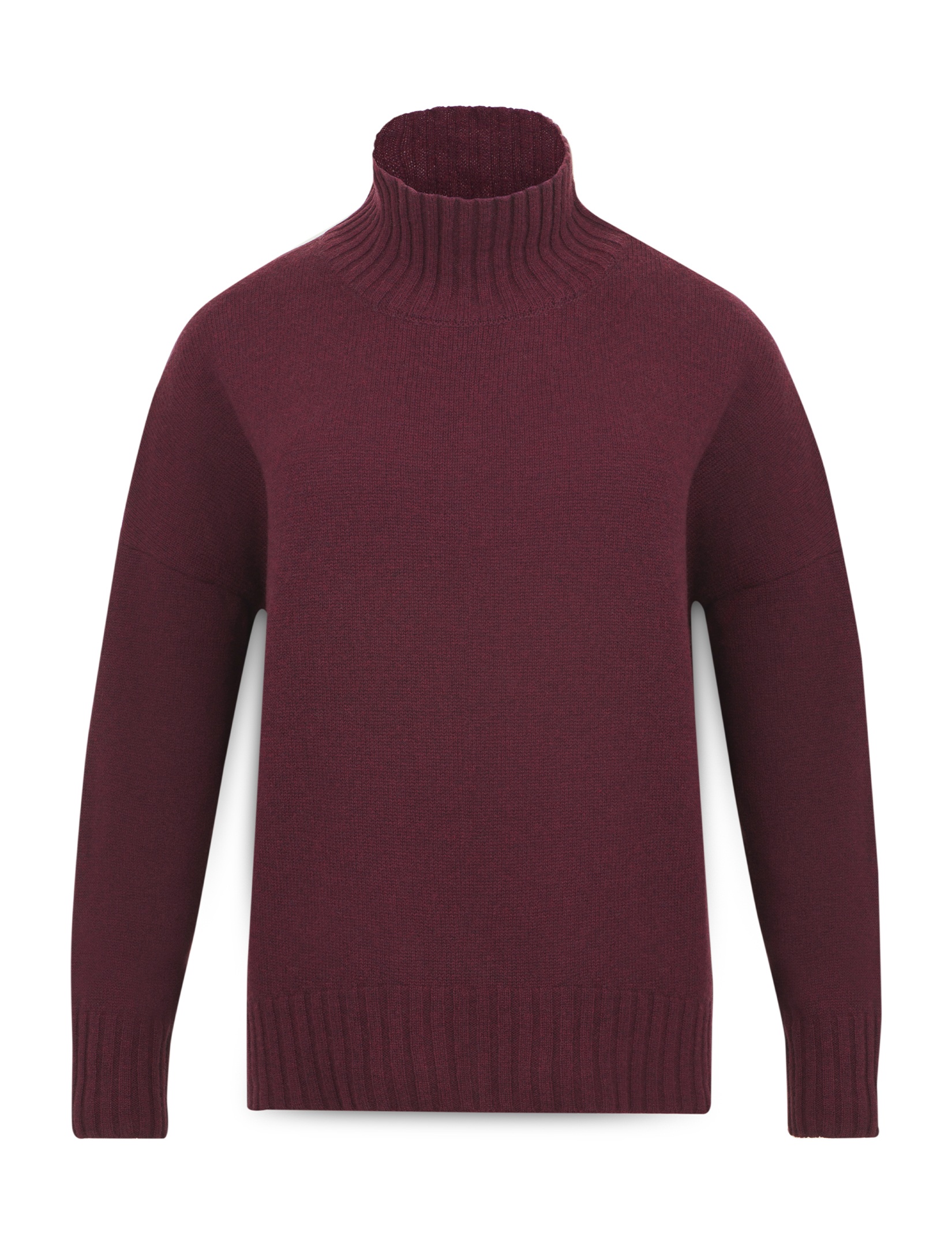 Women's merino turtleneck with stand-up collar