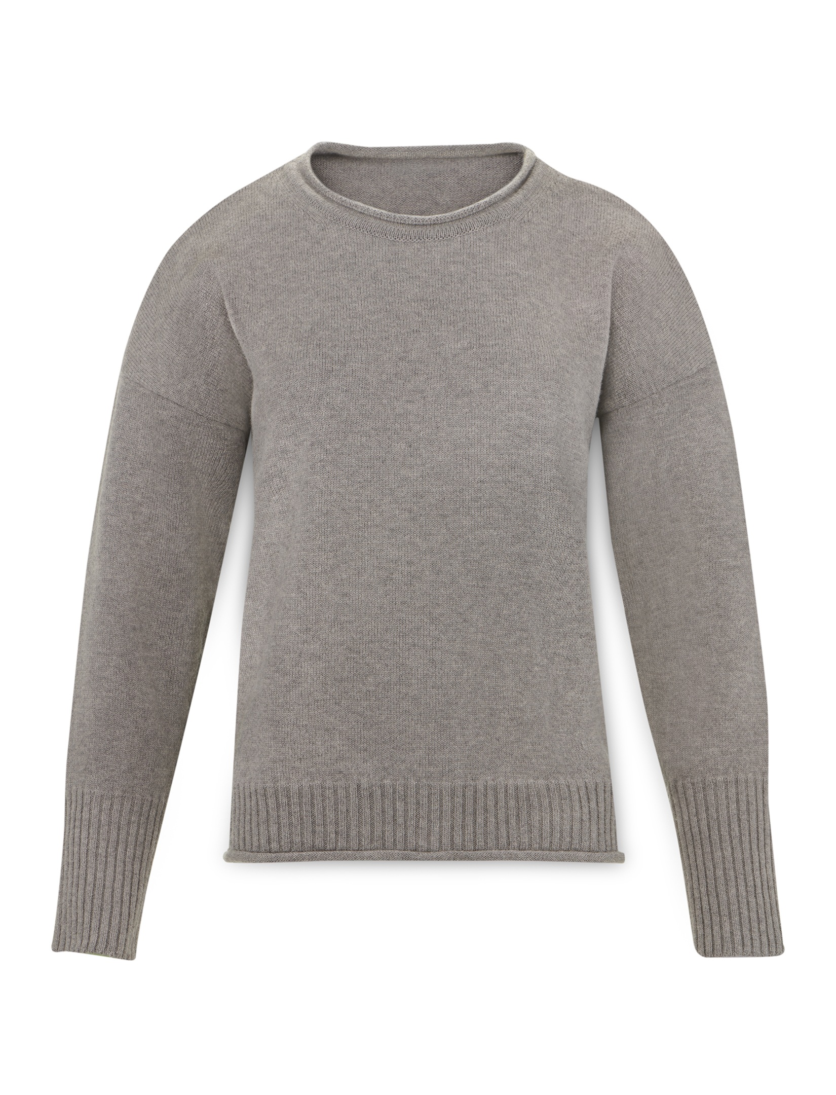 Women's rolled roundneck wool sweater