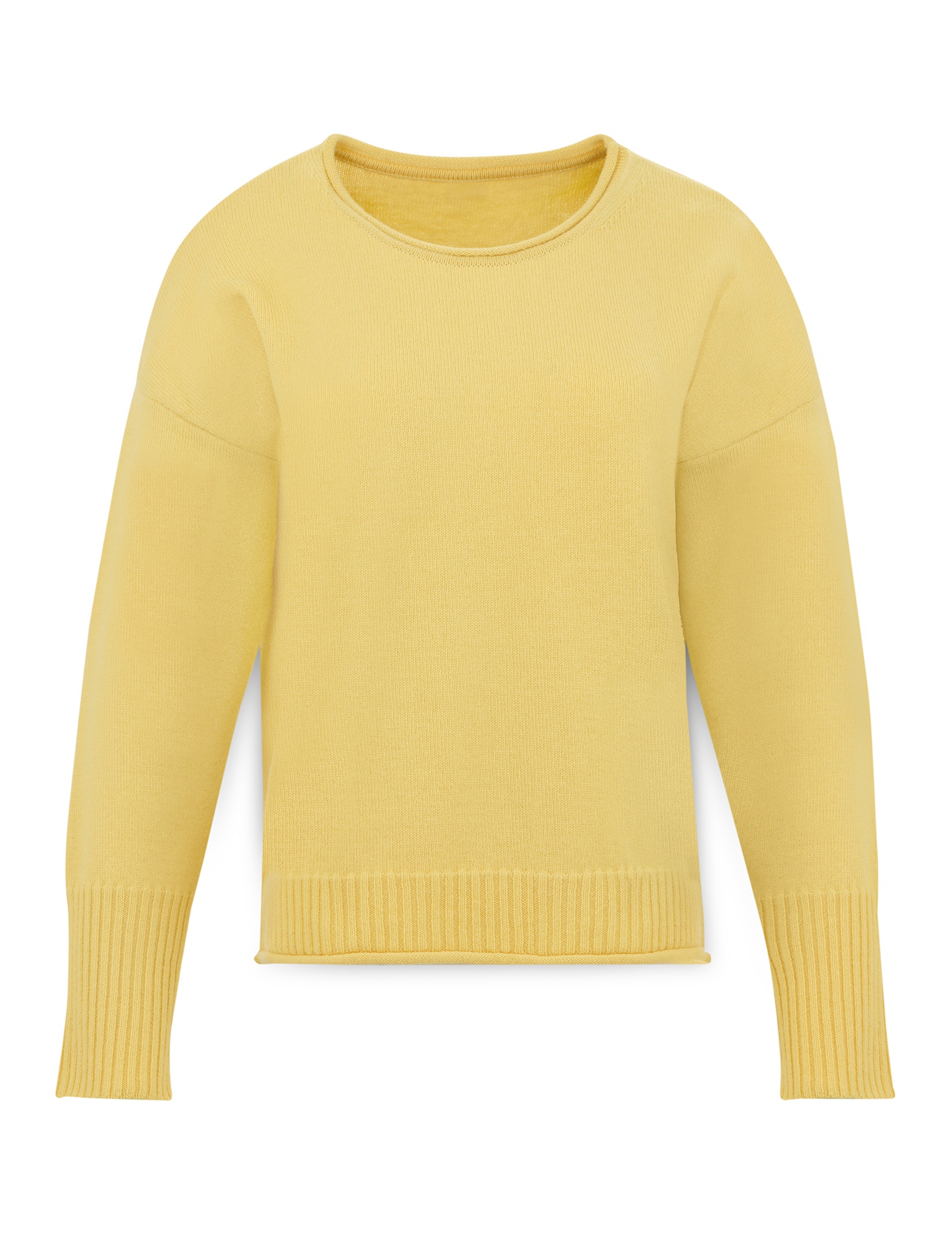 Women's rolled roundneck wool sweater