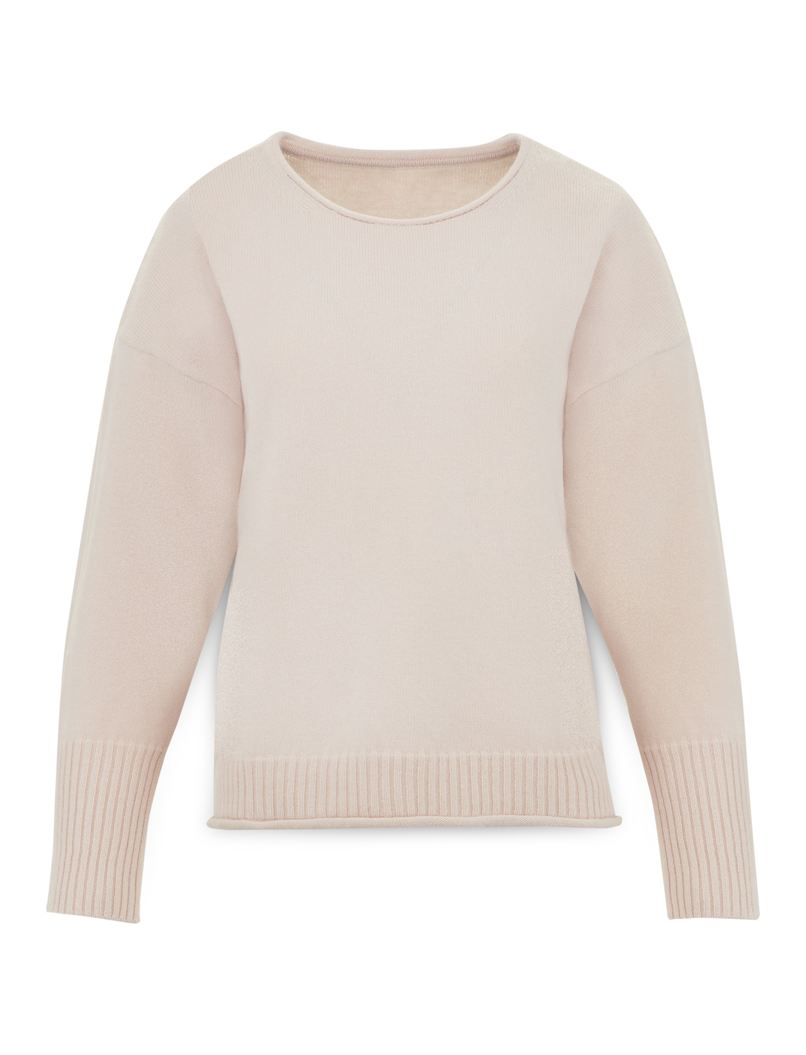 Women's rolled roundneck wool sweater