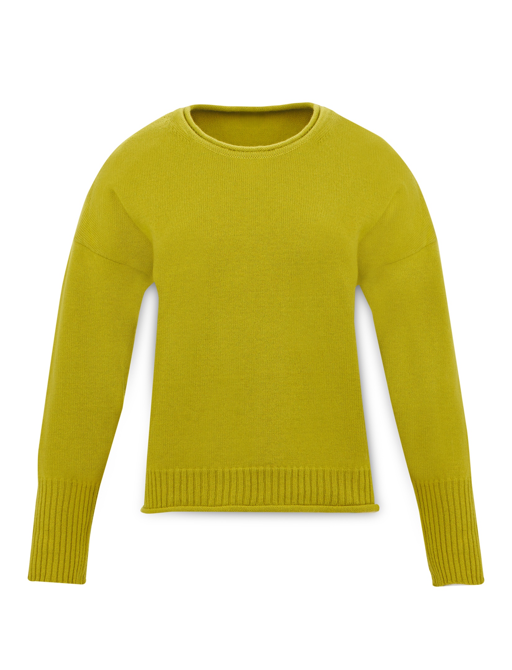 Women's rolled roundneck wool sweater