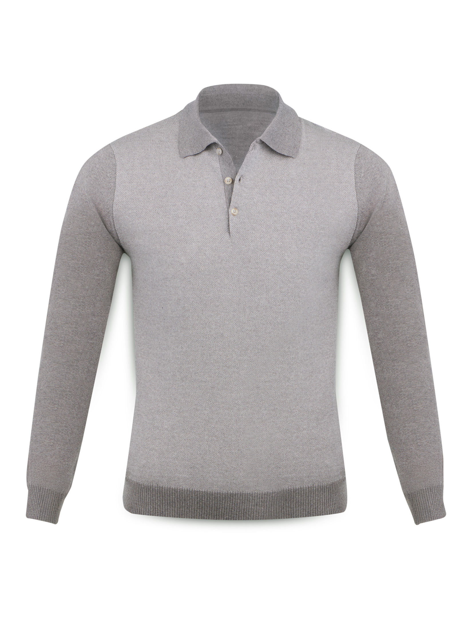 Men's merino sweater with polo collar