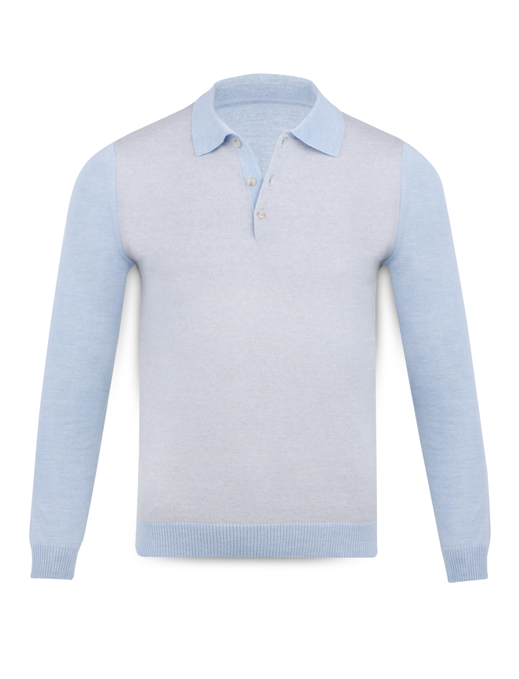 Men's merino sweater with polo collar