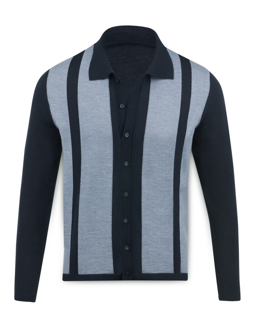Men's Extrafine Merino Cardigan with Collar