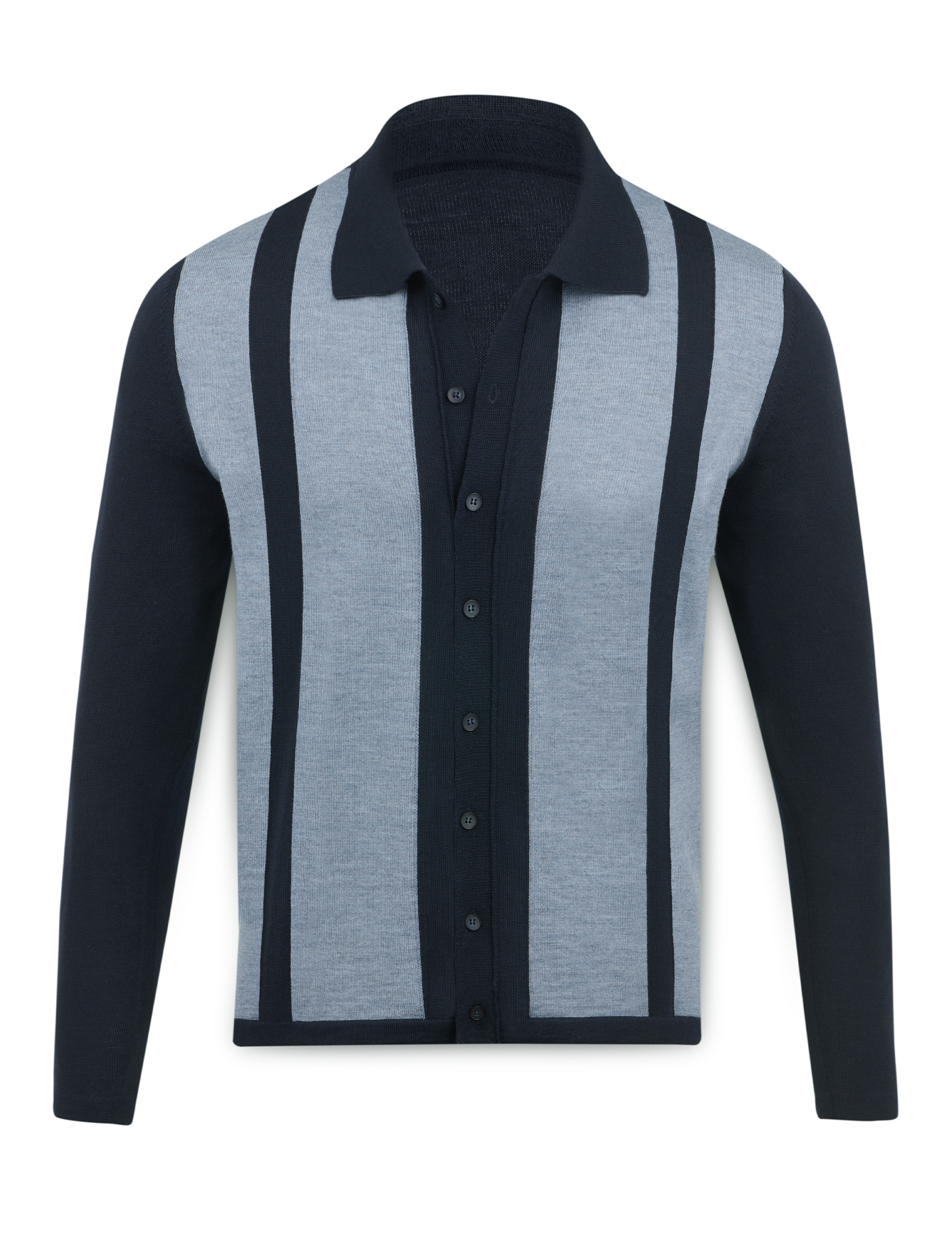 Men's Extrafine Merino Cardigan with Collar
