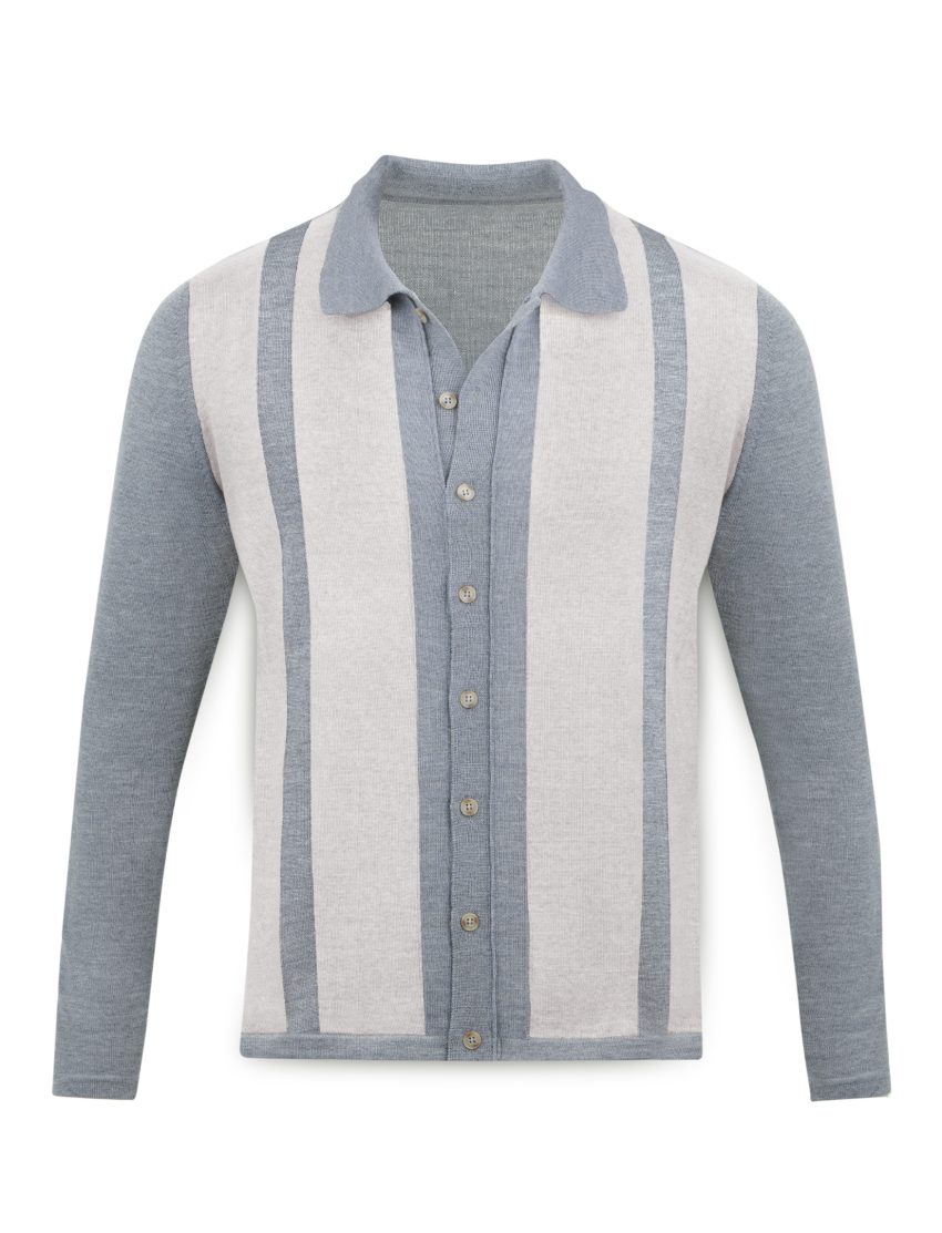 Men's Extrafine Merino Cardigan with Collar