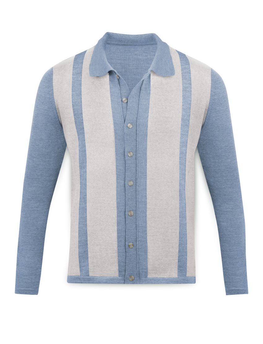 Men's Extrafine Merino Cardigan with Collar
