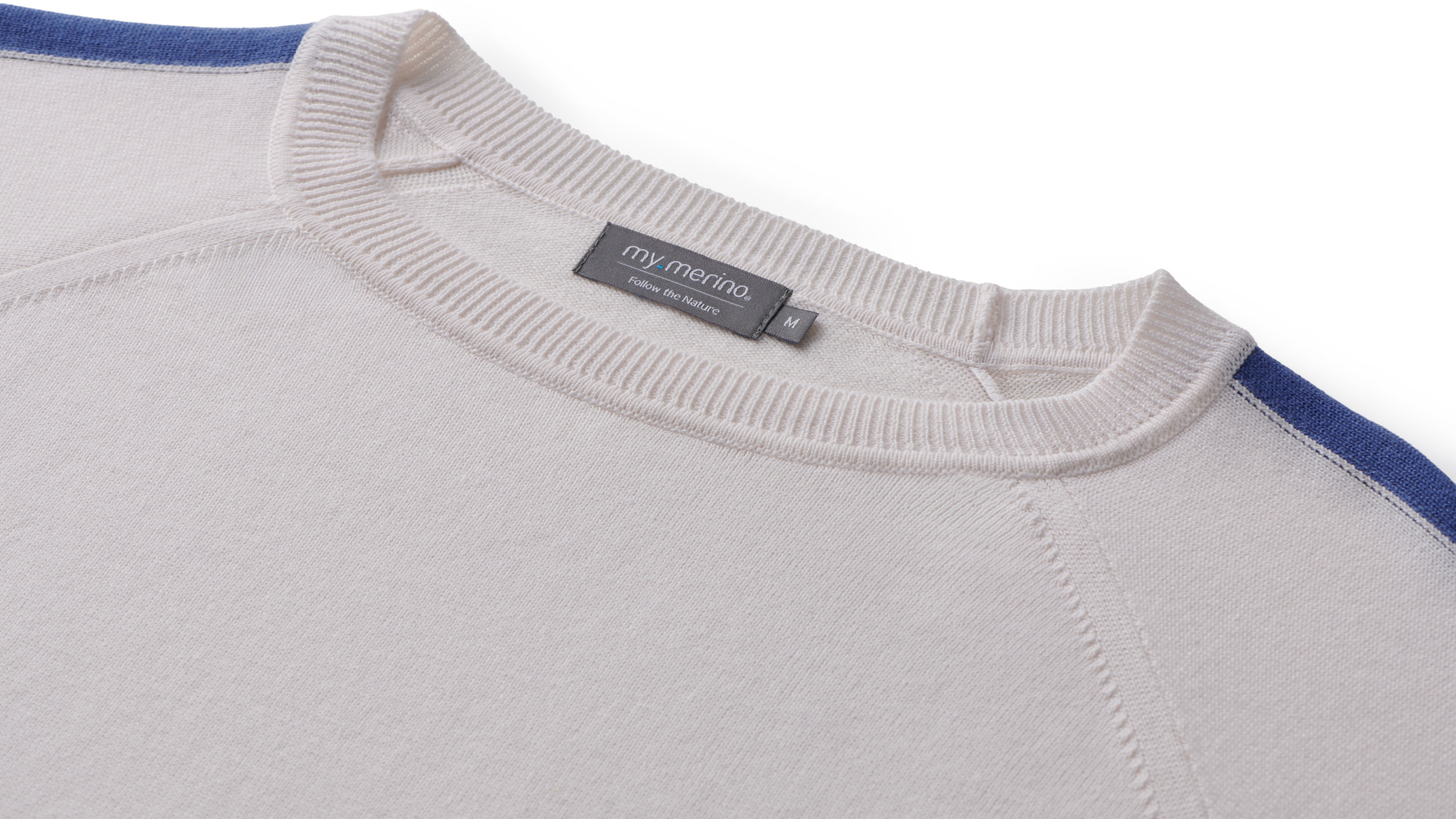 Women’s Crew Neck Sweater with Sporty Stripes – Cotton Cashmere Blend - Image 5