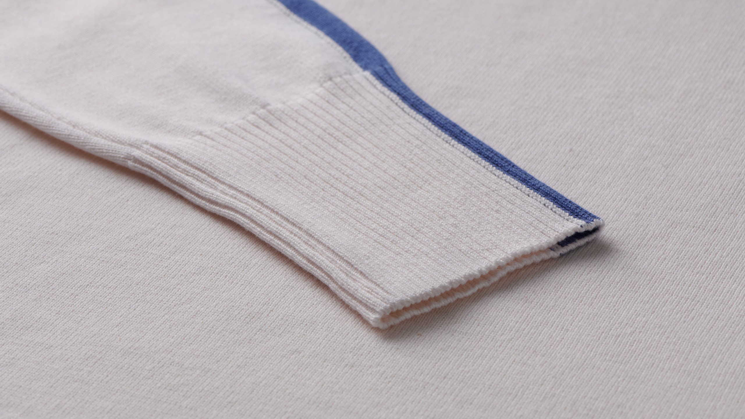 Women’s Crew Neck Sweater with Sporty Stripes – Cotton Cashmere Blend - Image 4