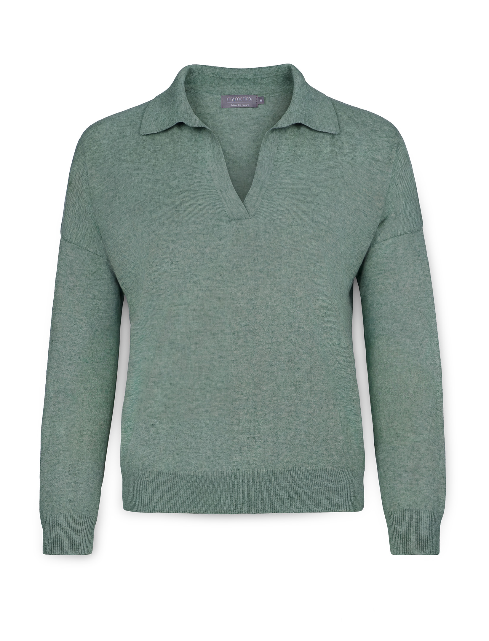 Women’s Boxy Polo, Cotton Cashmere Blend - Image 2