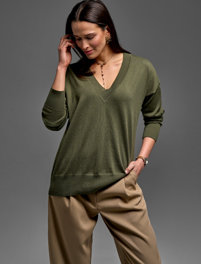 Lightweight, Oversized Tunic, Cotton Cashmere Blend