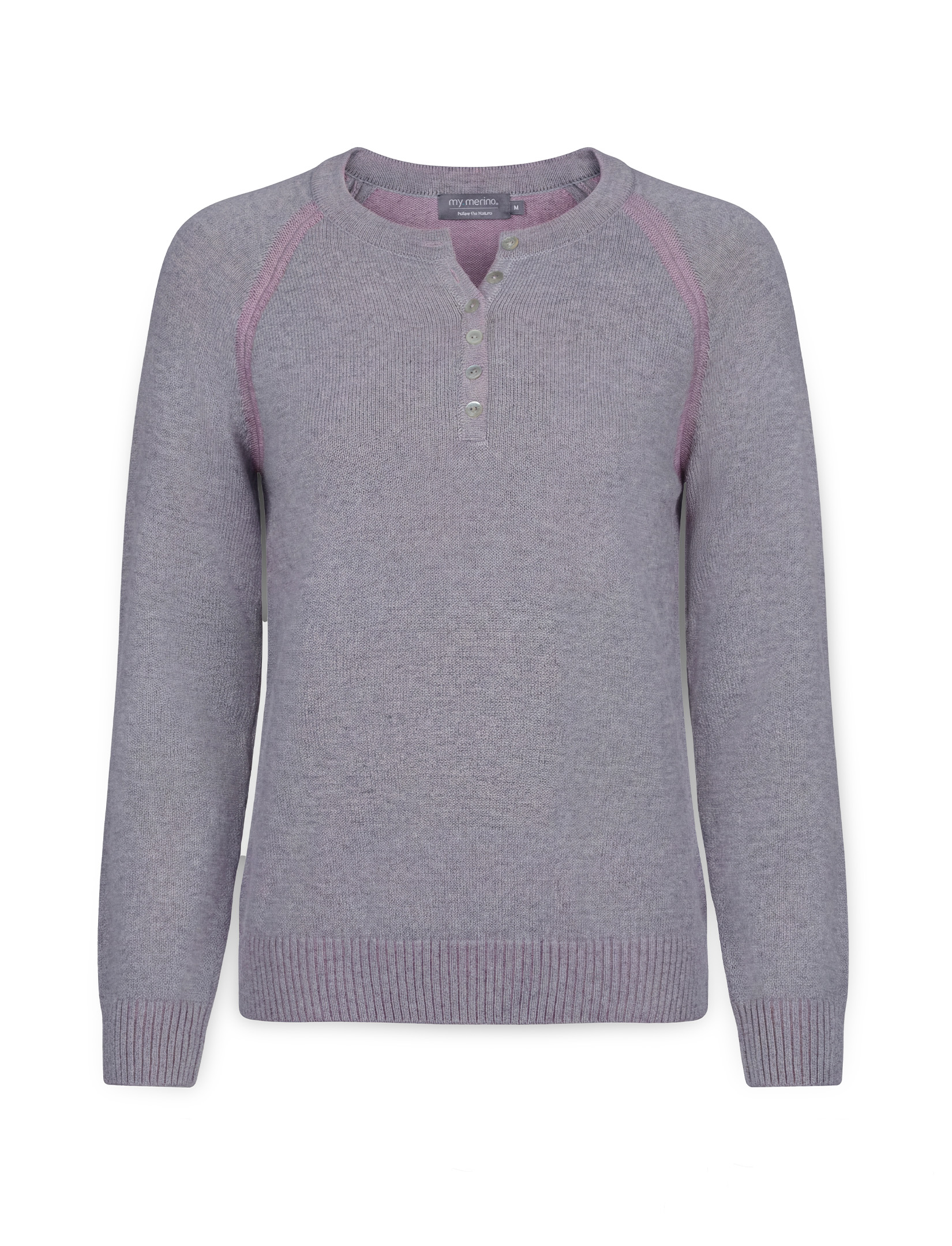 Women’s Cotton Cashmere Henley Sweater - Image 2