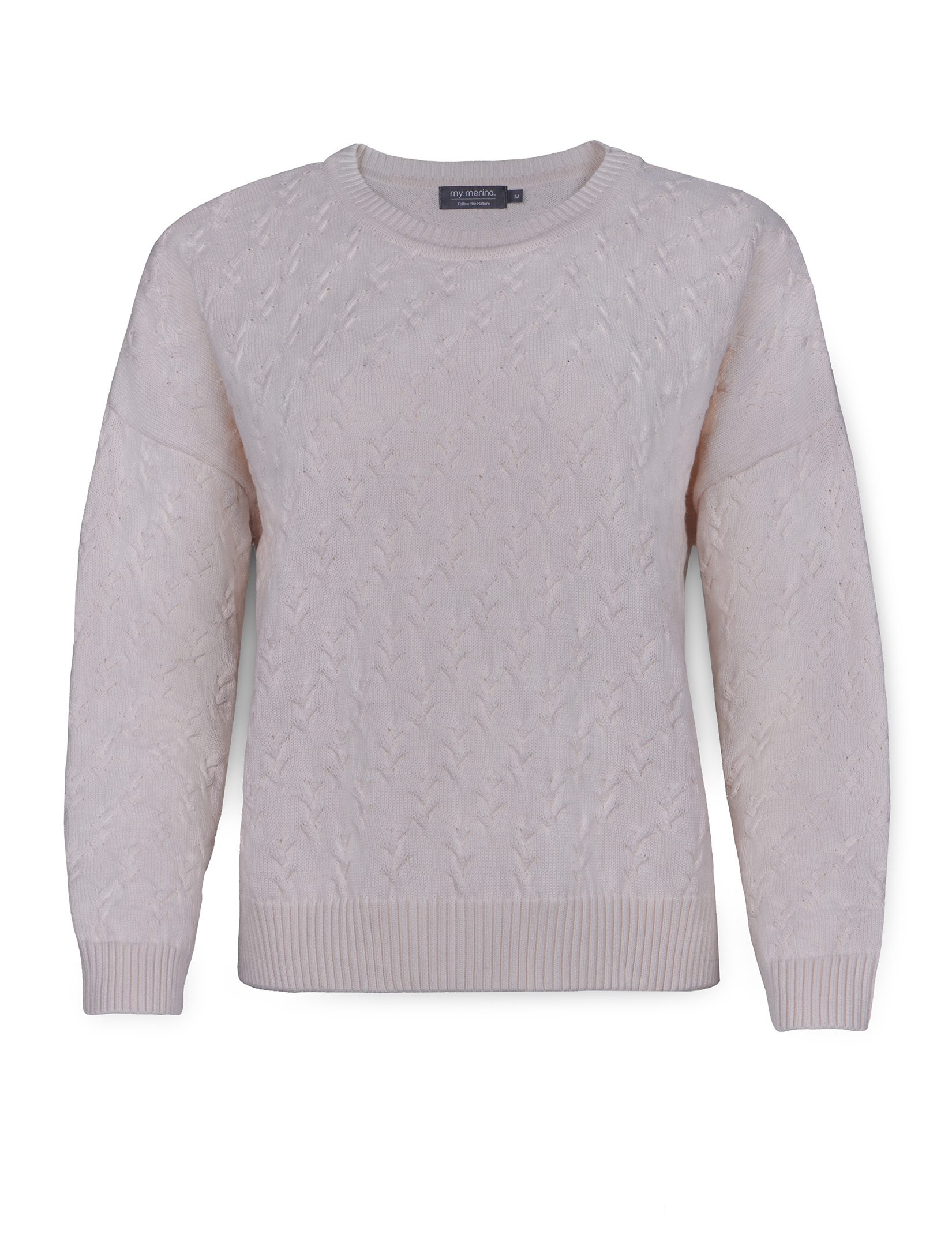Women’s Cable Knit Sweater – Boxy Oversize Fit – Cotton Cashmere Blend - Image 2