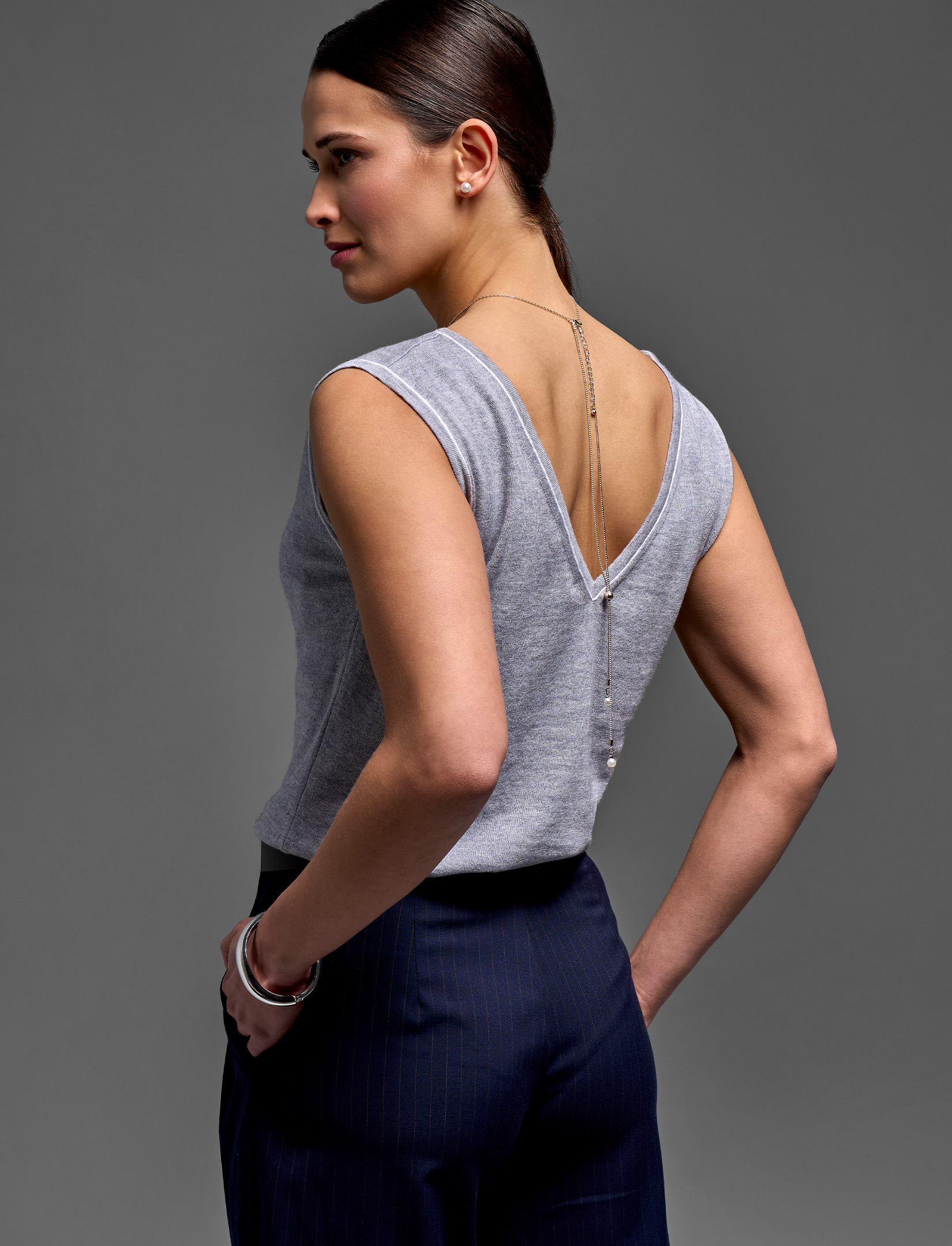 Lightweight Cardigan & Top, Cotton Cashmere Blend - Image 2
