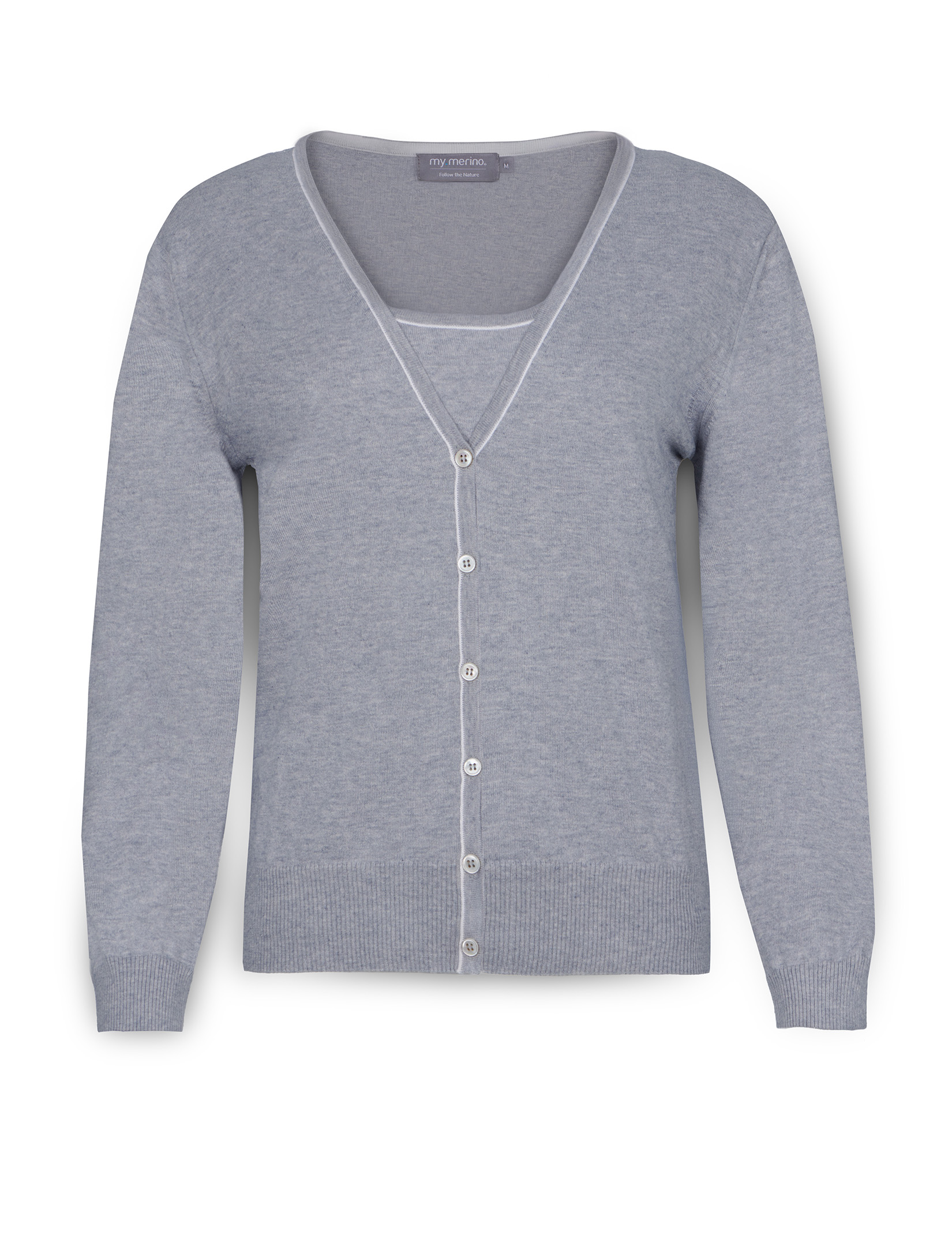 Lightweight Cardigan & Top, Cotton Cashmere Blend - Image 3
