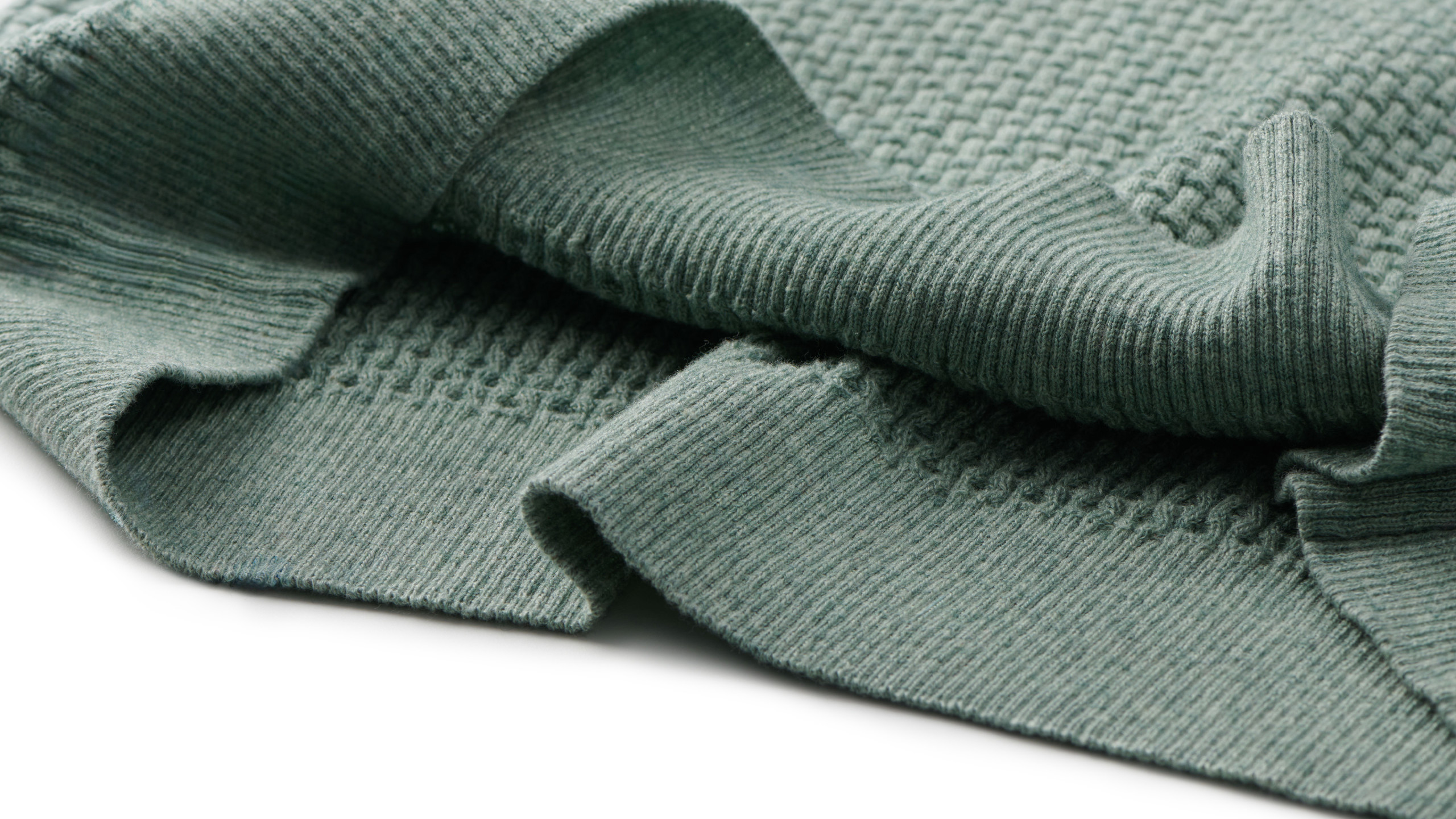 Men’s Waffle Knit Polo – Cotton Cashmere Blend - Image 3
