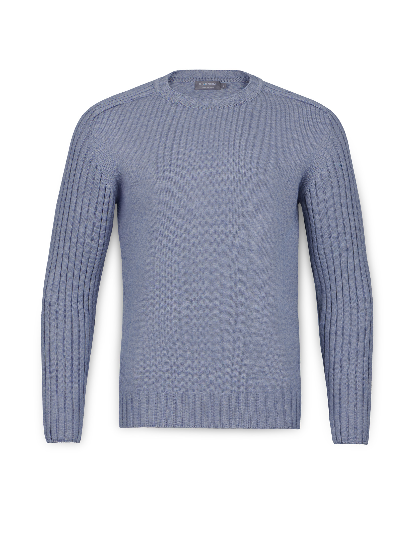 Men’s Chunky Raglan Crew Neck Sweater – Cotton Cashmere Blend - Image 2