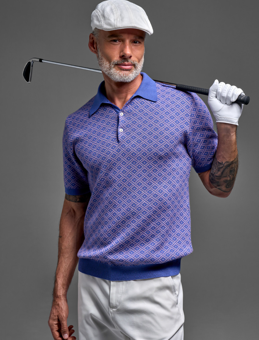 Men’s Cotton Cashmere Vintage Polo – 70s Retro Style