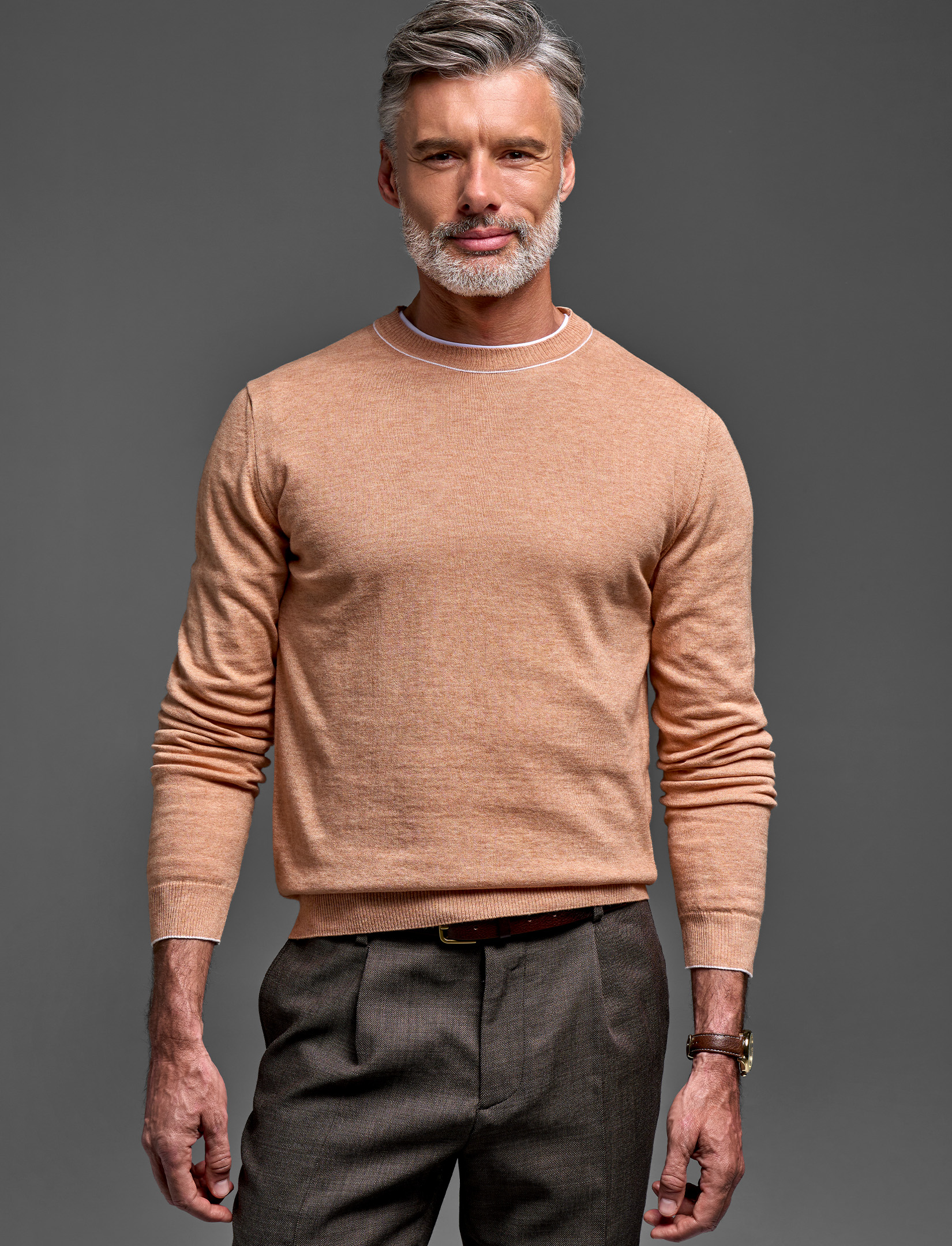Men’s Classic Crewneck – Lightweight Knit, Cotton Cashmere Blend