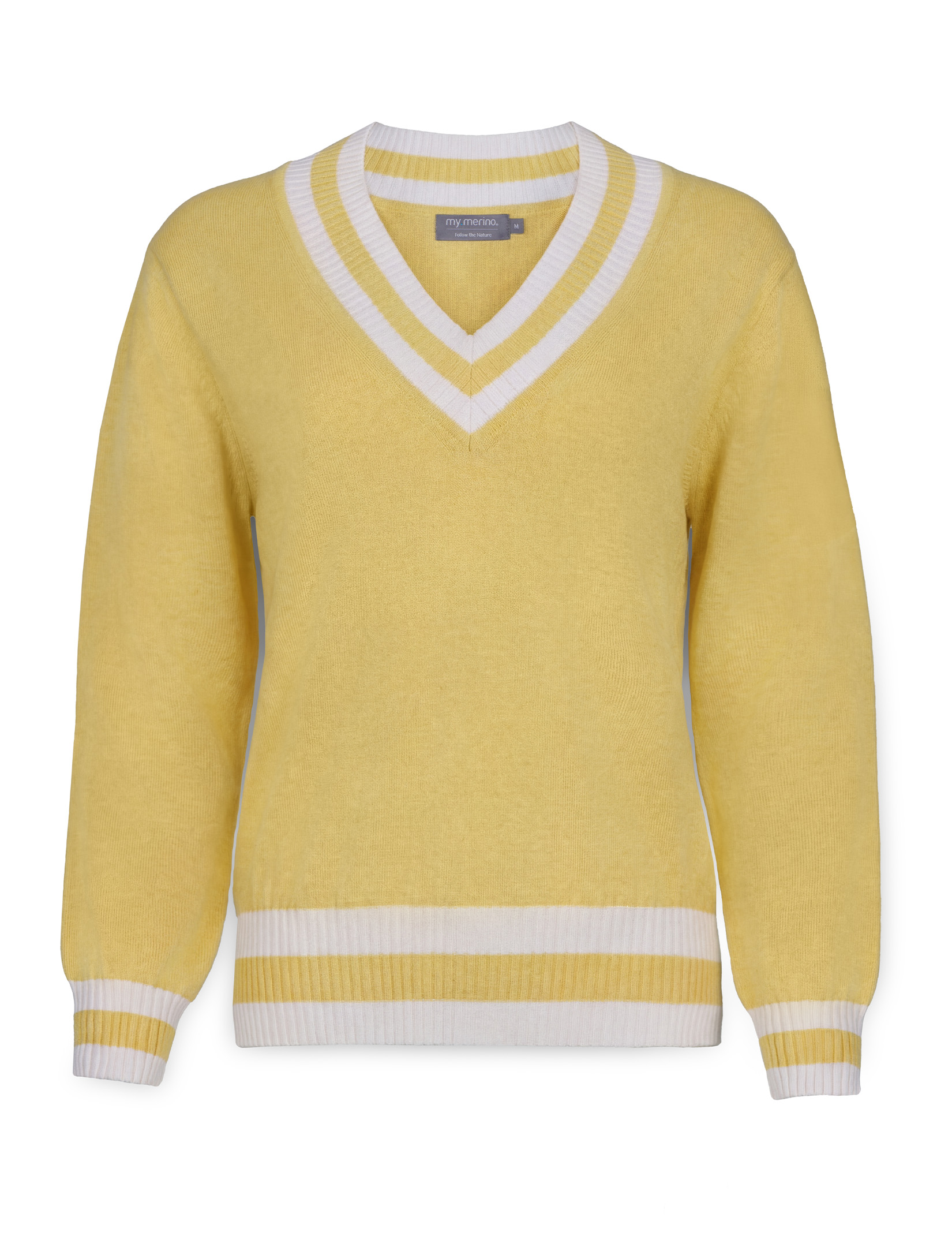 Women’s Sporty V-Neck Sweater – Luxury Cricket Style of Cotton Cashmere Blend