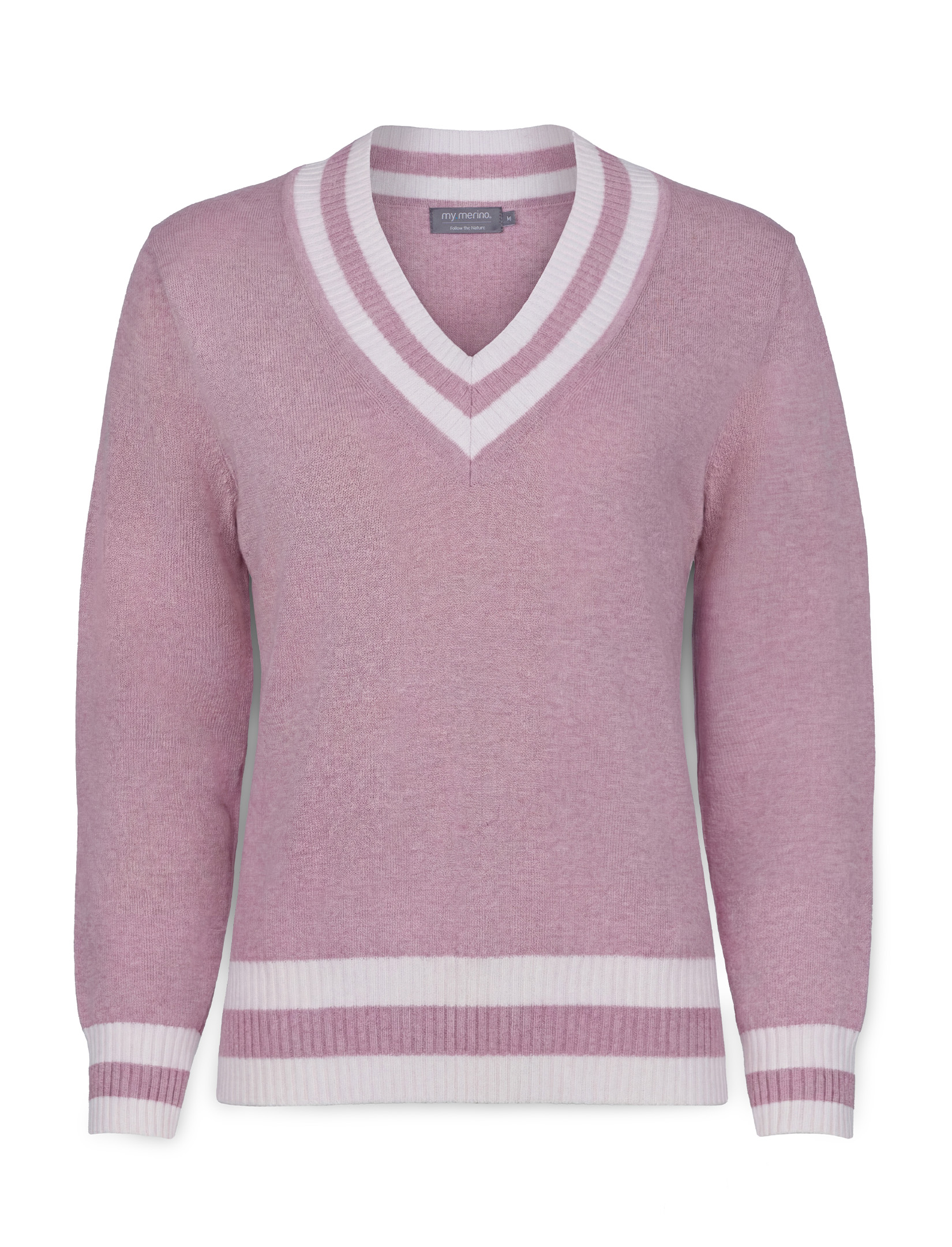 Women’s Sporty V-Neck Sweater – Luxury Cricket Style of Cotton Cashmere Blend