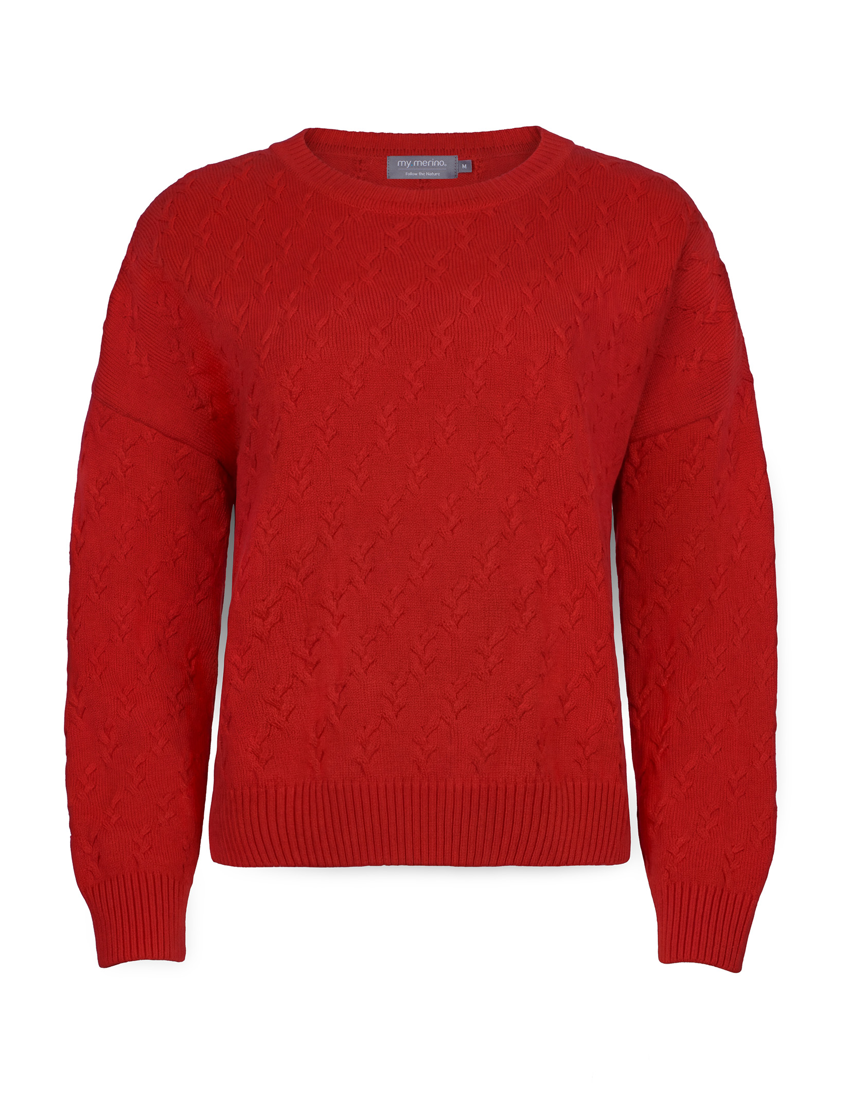 Women’s Cable Knit Sweater – Boxy Oversize Fit – Cotton Cashmere Blend