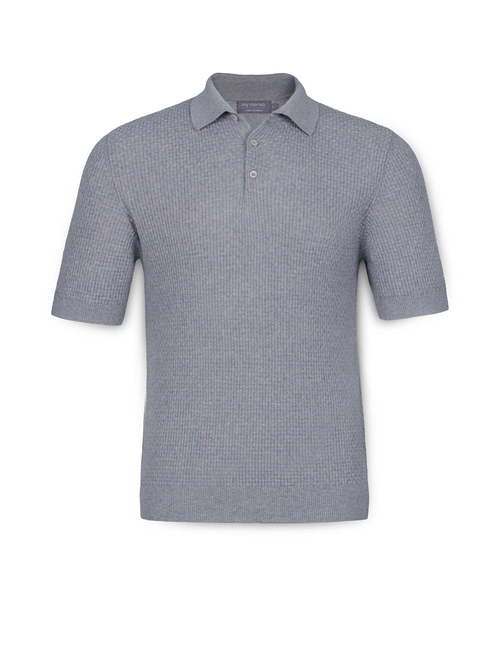 Men’s Waffle Knit Polo – Cotton Cashmere Blend
