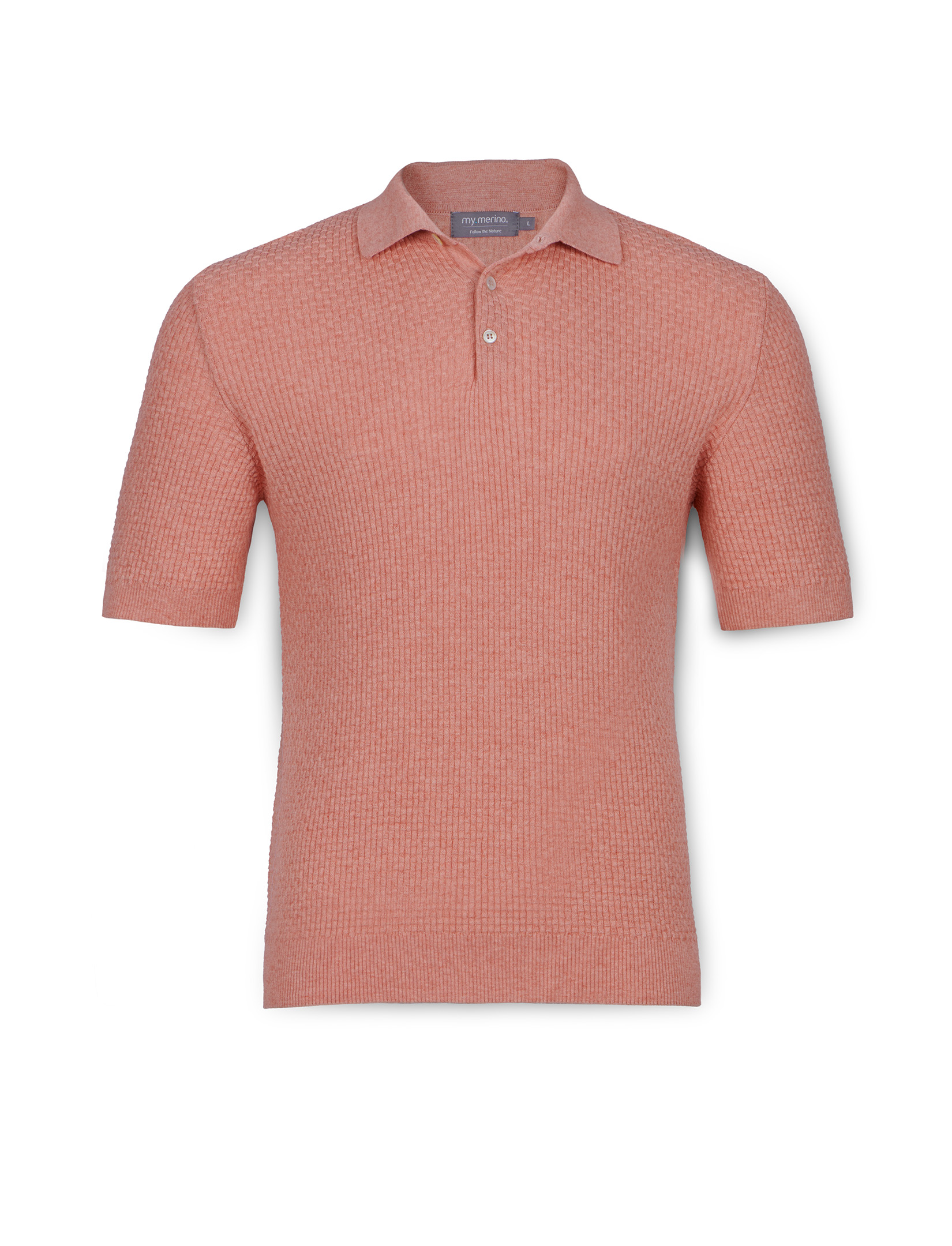 Men’s Waffle Knit Polo – Cotton Cashmere Blend