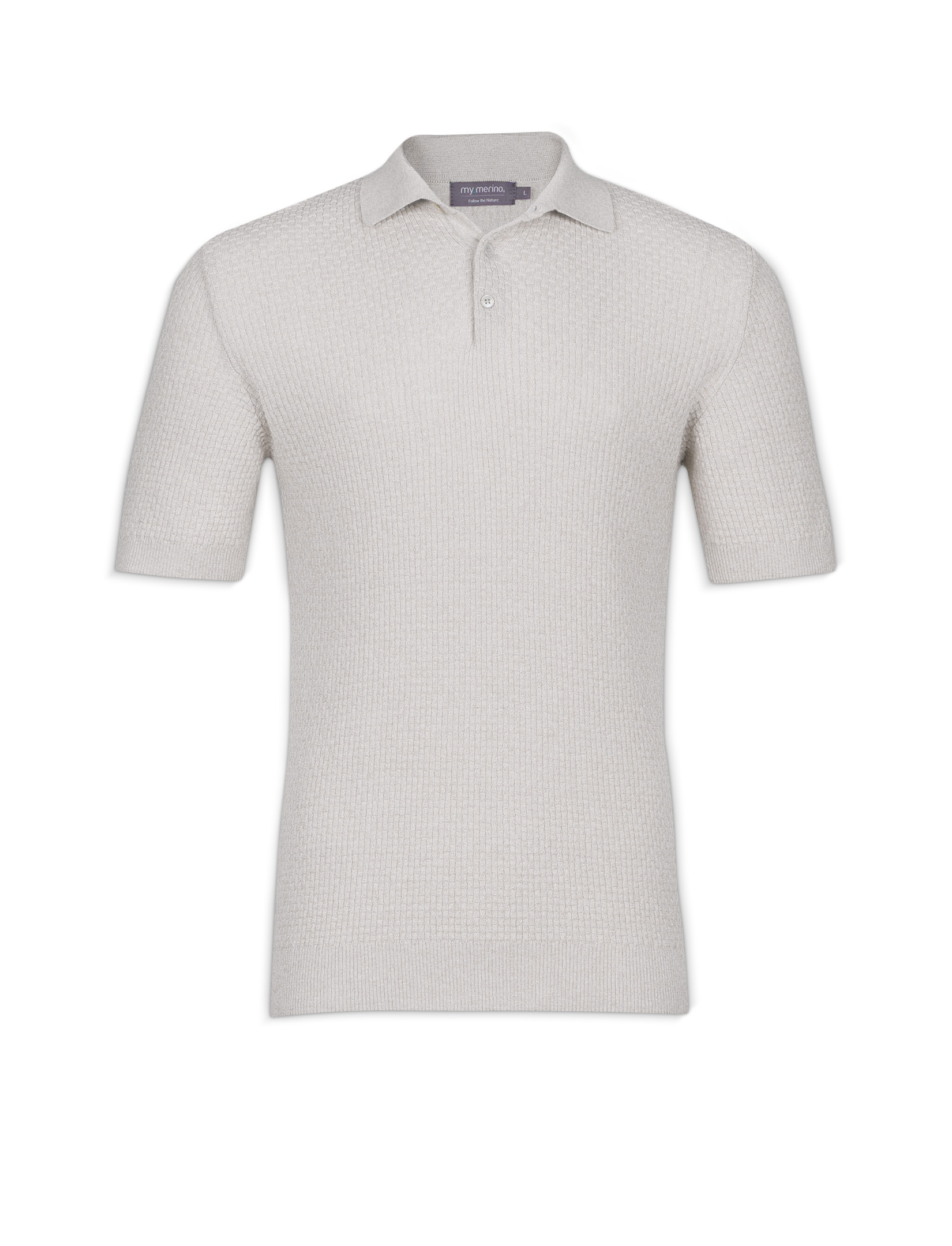 Men’s Waffle Knit Polo – Cotton Cashmere Blend
