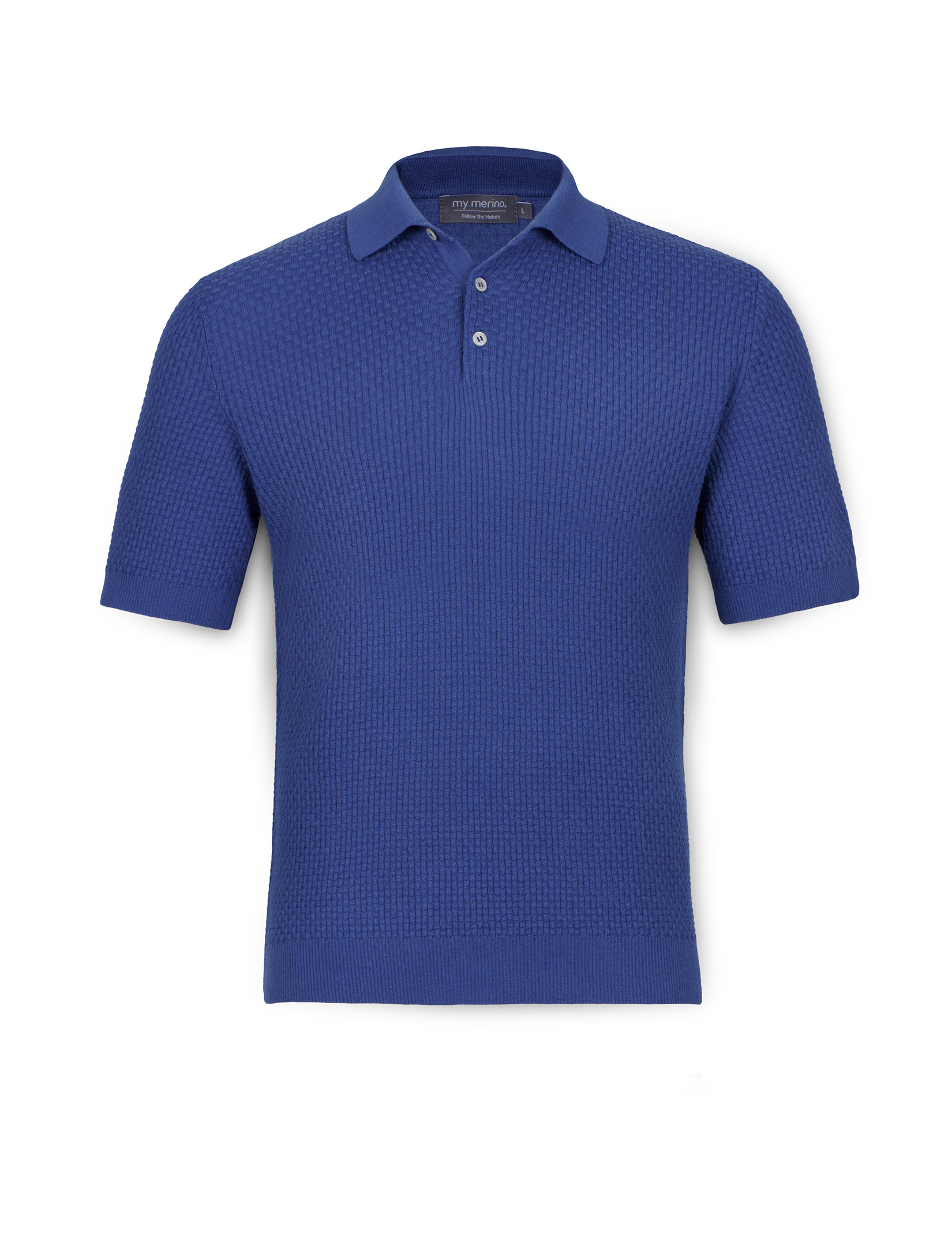 Men’s Waffle Knit Polo – Cotton Cashmere Blend