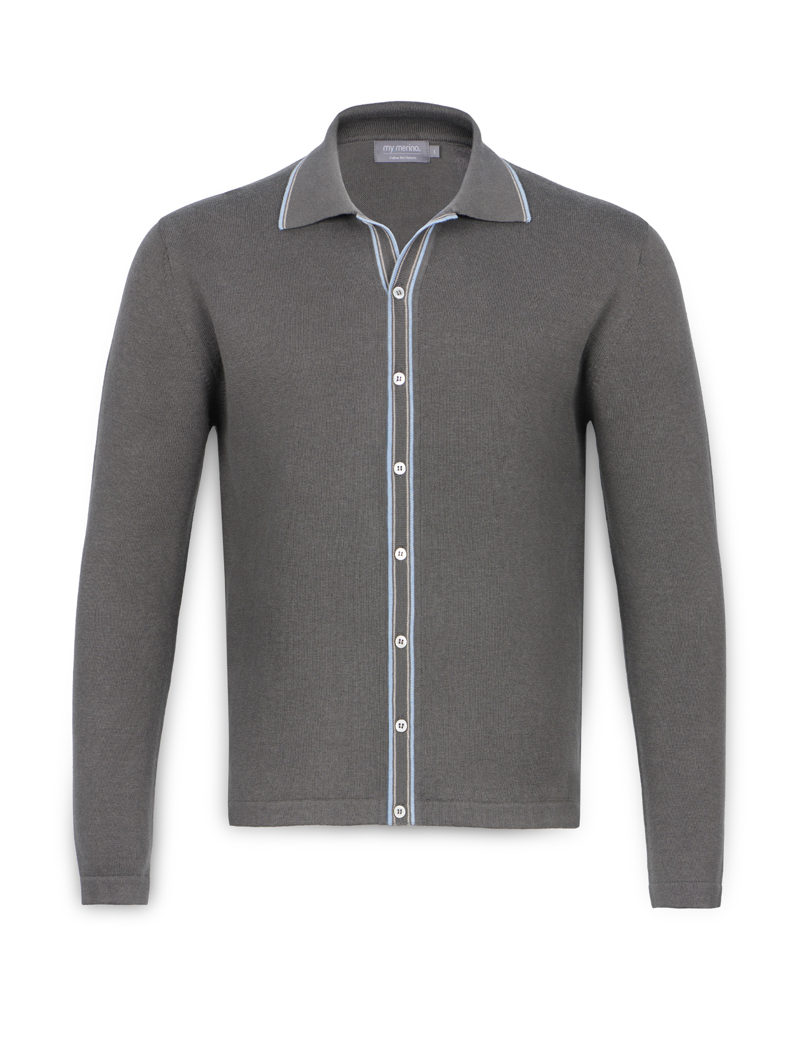 Men’s Knitted Shirt Cardigan – Cotton Cashmere Blend