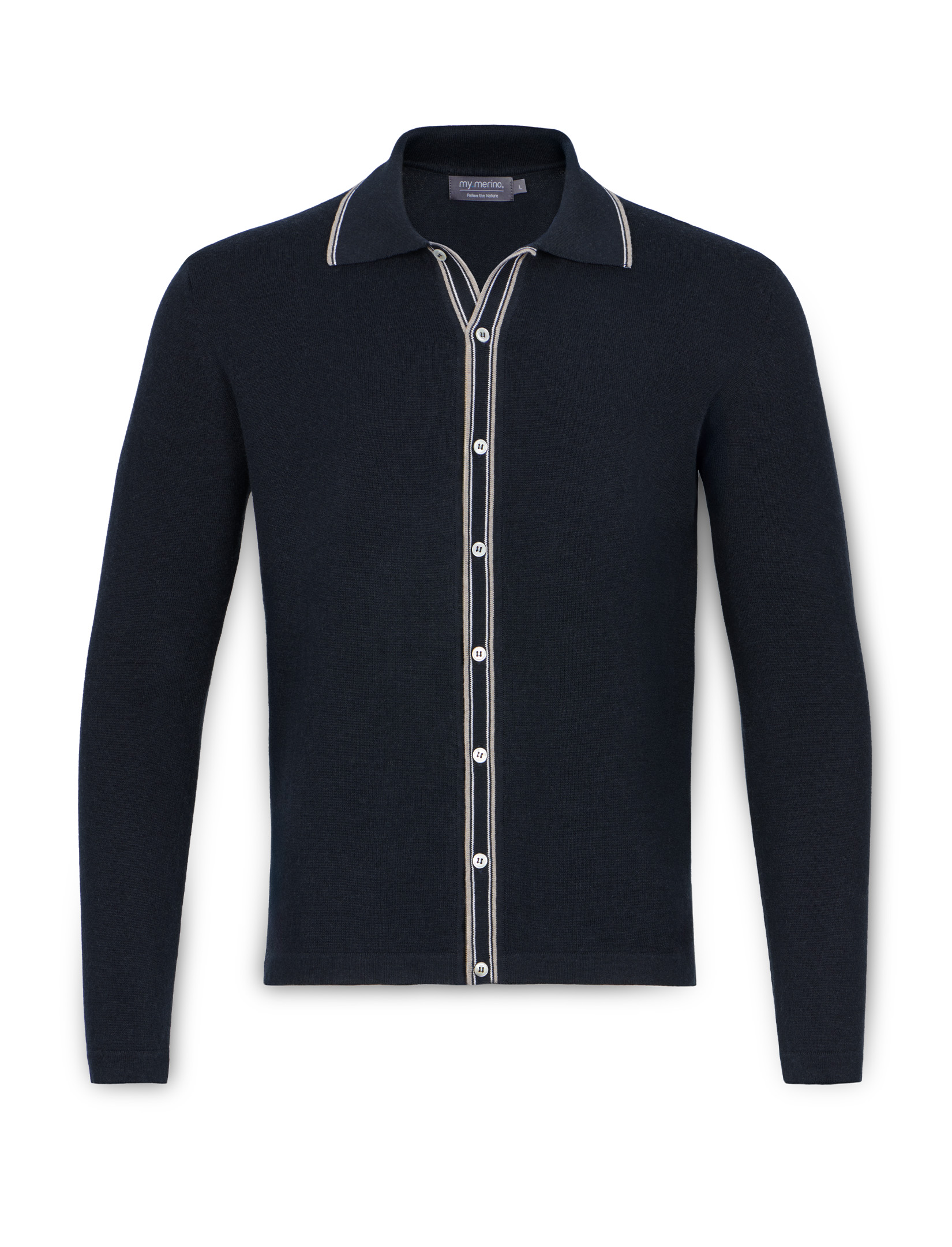Men’s Knitted Shirt Cardigan – Cotton Cashmere Blend