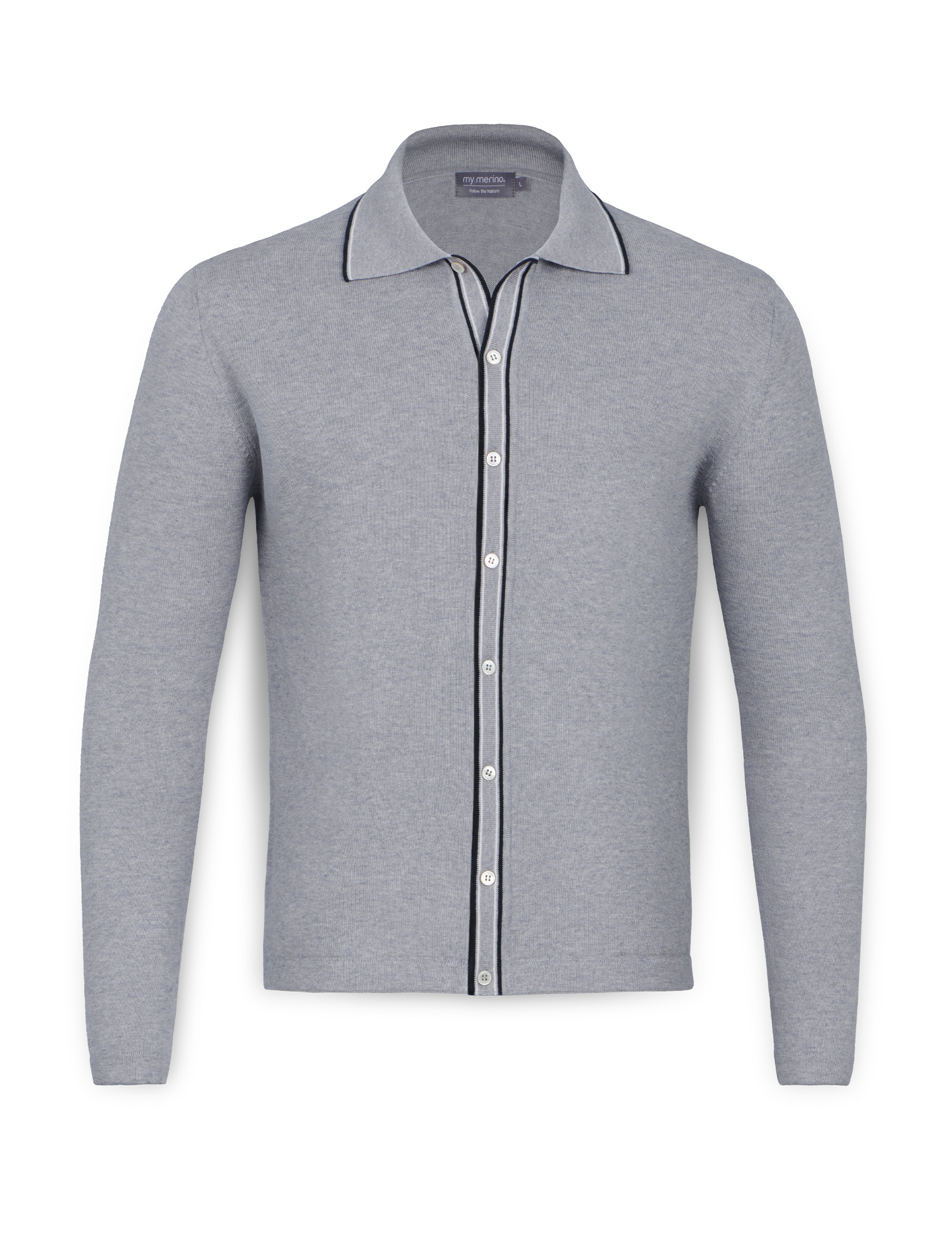 Men’s Knitted Shirt Cardigan – Cotton Cashmere Blend