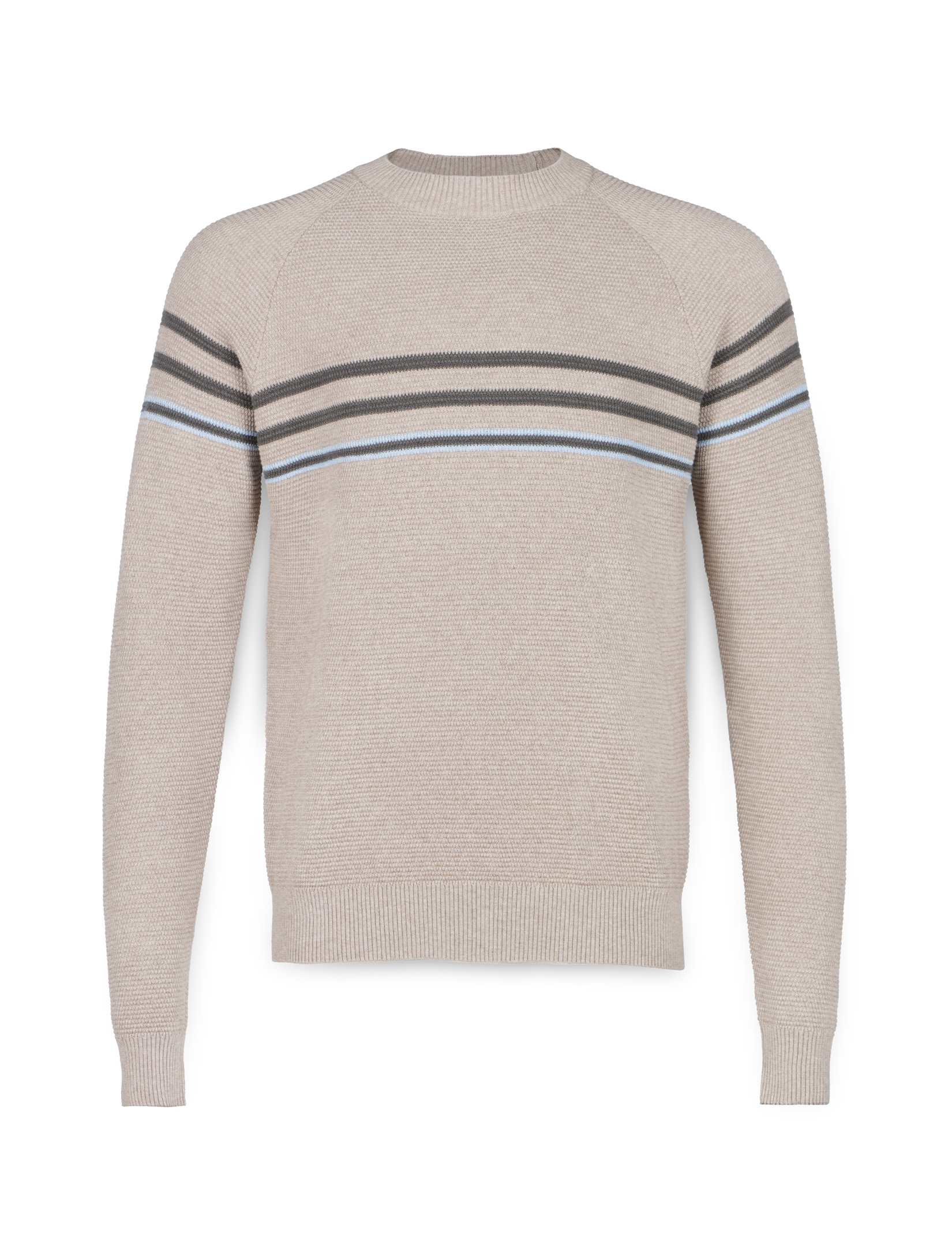 Men’s Textured Luxury Crewneck – Cotton Cashmere Blend